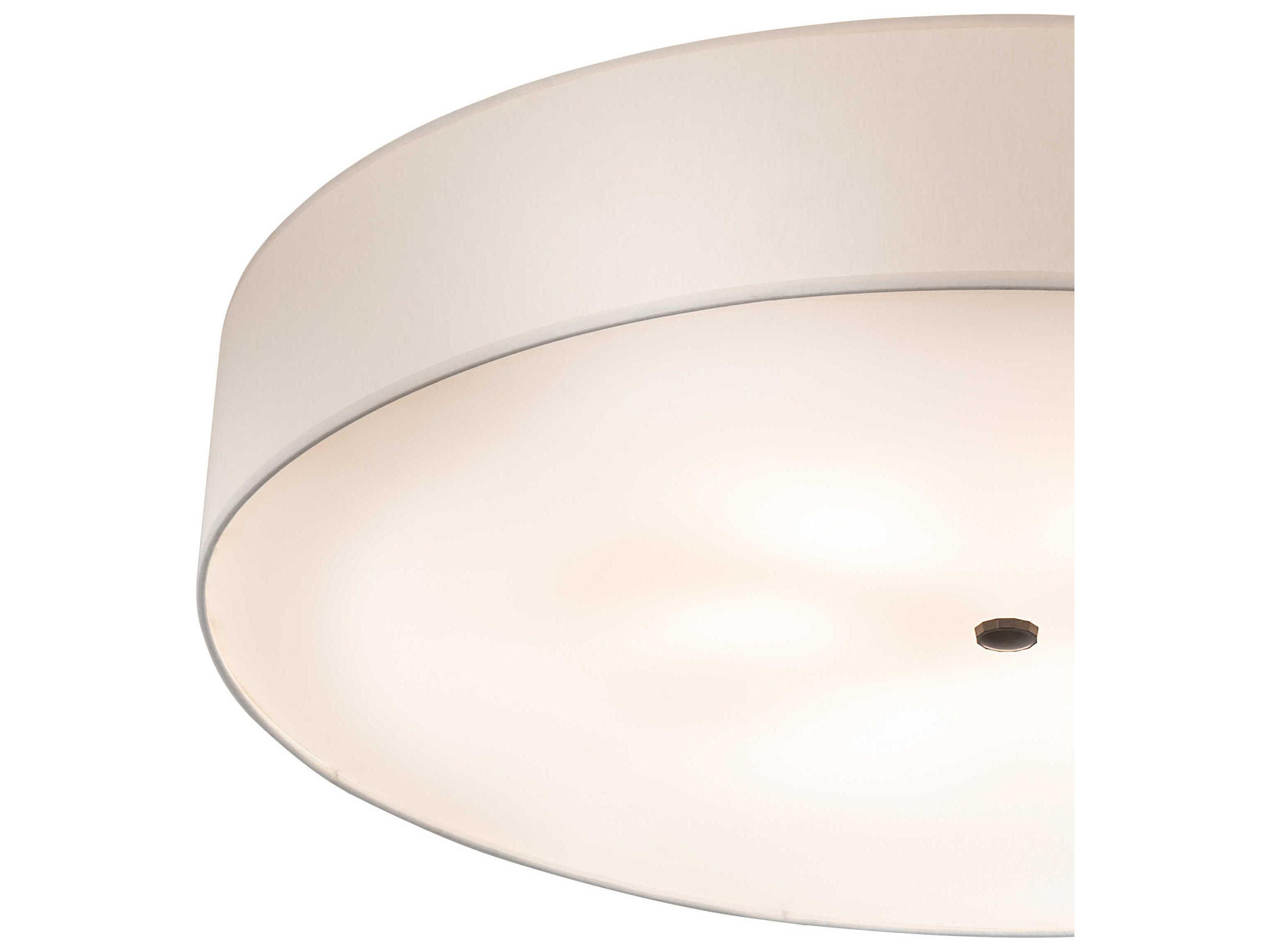 Meyda Cilindro 6-Light Timeless Bronze Off White Drum Flush Mount