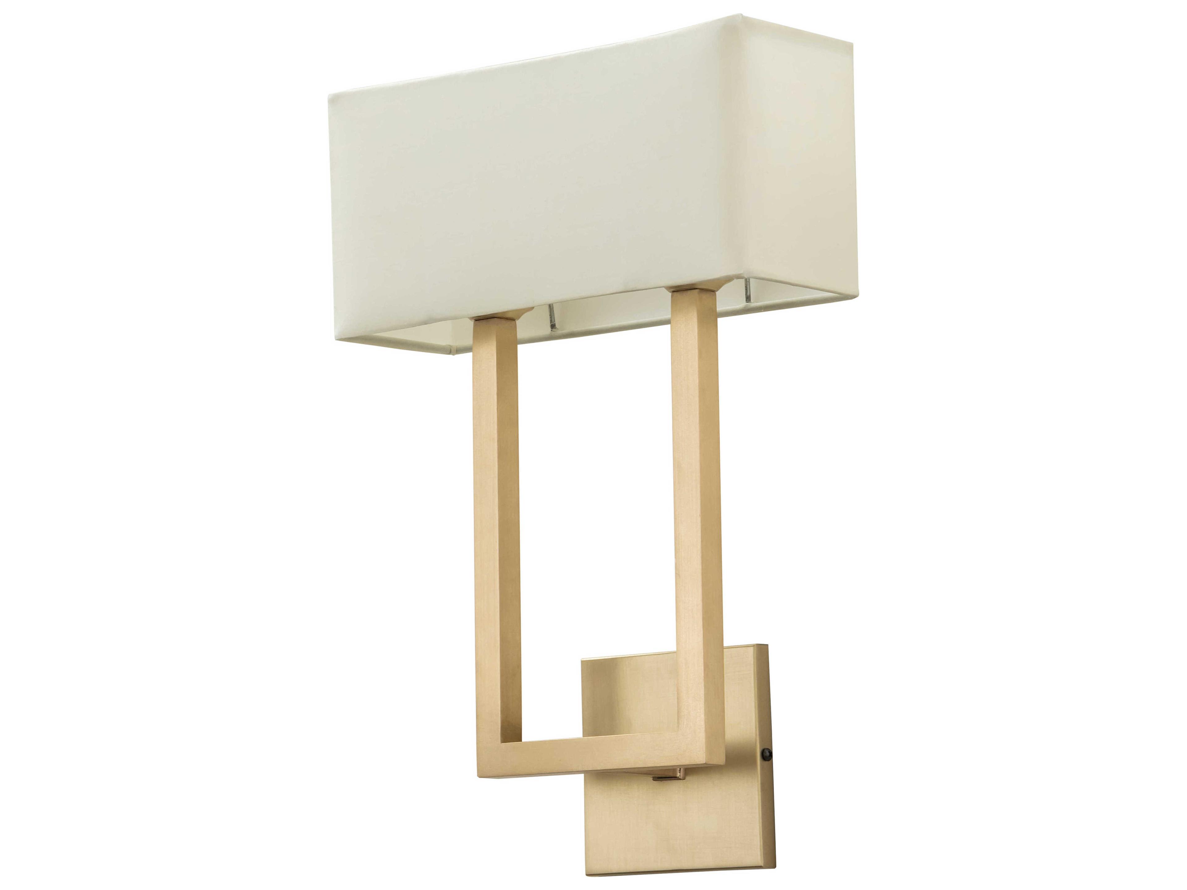 Meyda Quadrato 2-Light Brass Tint White Wall Sconce