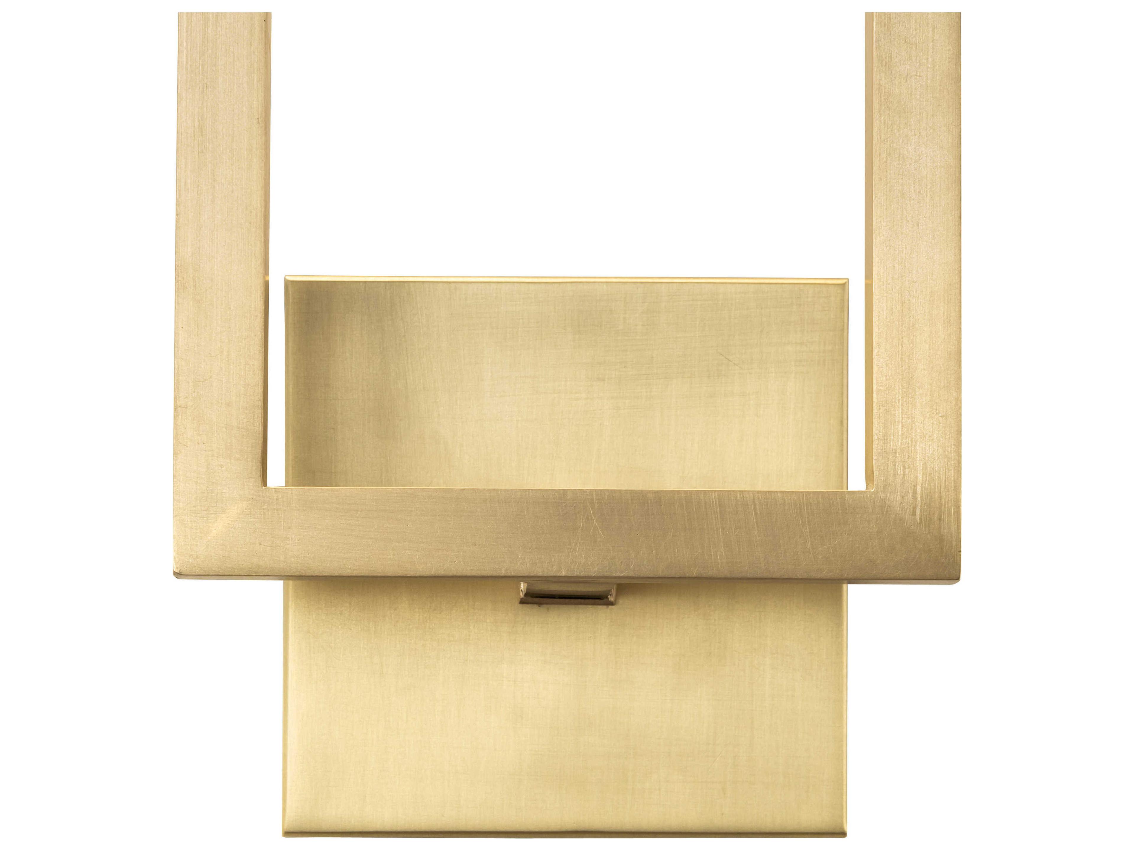 Meyda Quadrato 2-Light Brass Tint White Wall Sconce
