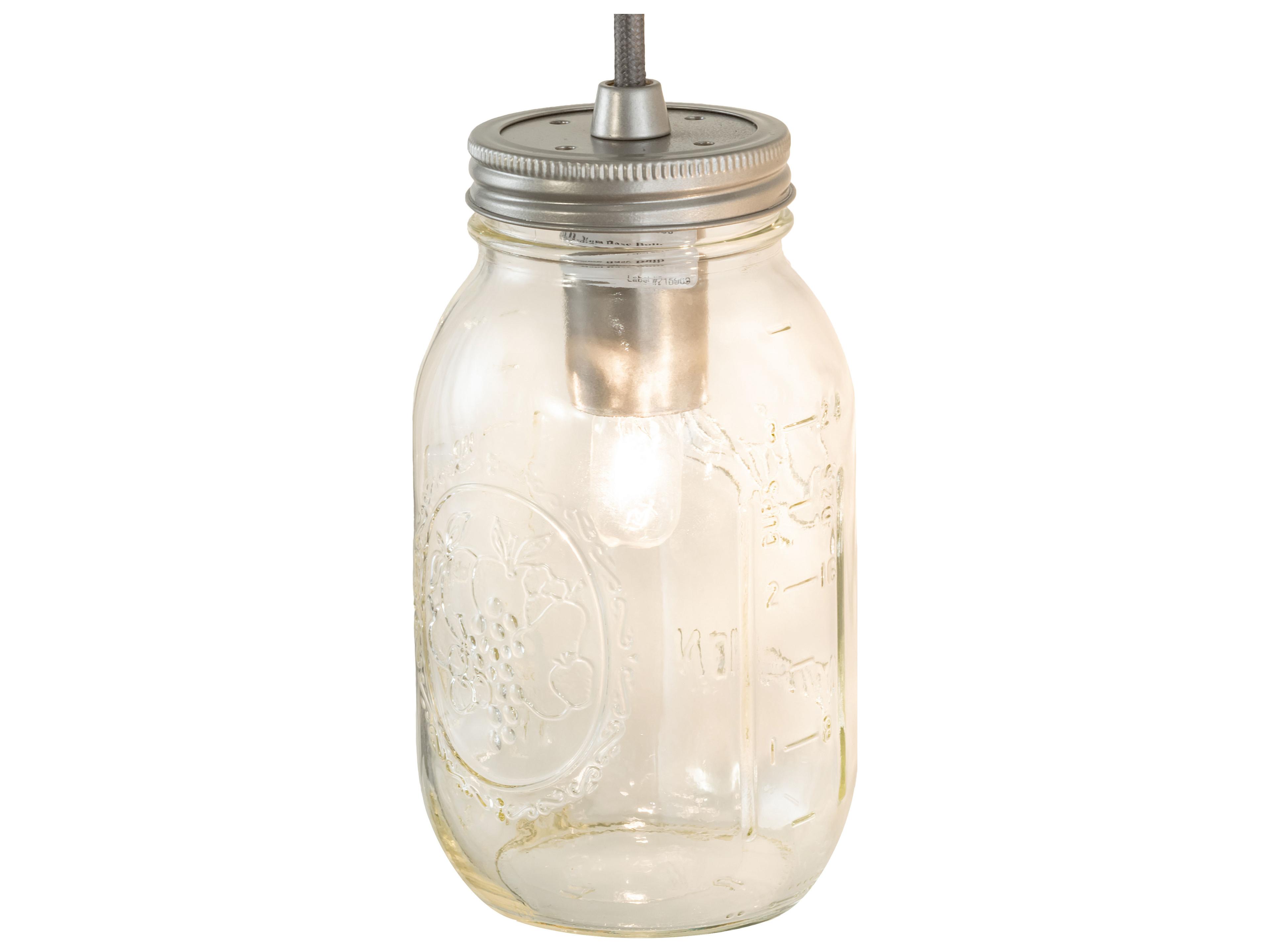 Meyda Mason Jar 3-Light Nickel Clear Glass LED Vanity Light