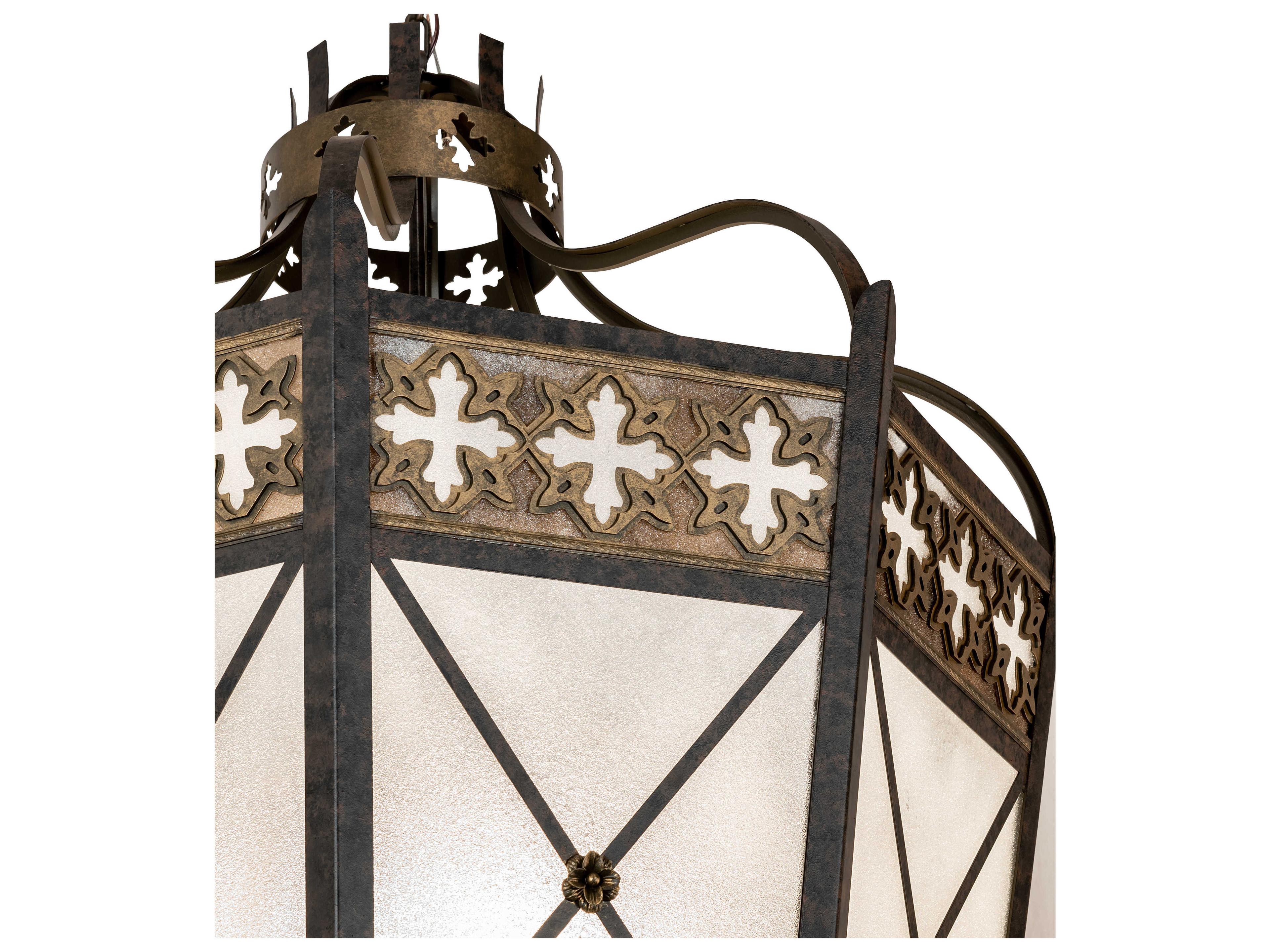 Meyda Citadel 8-Light Gold Glass Pendant