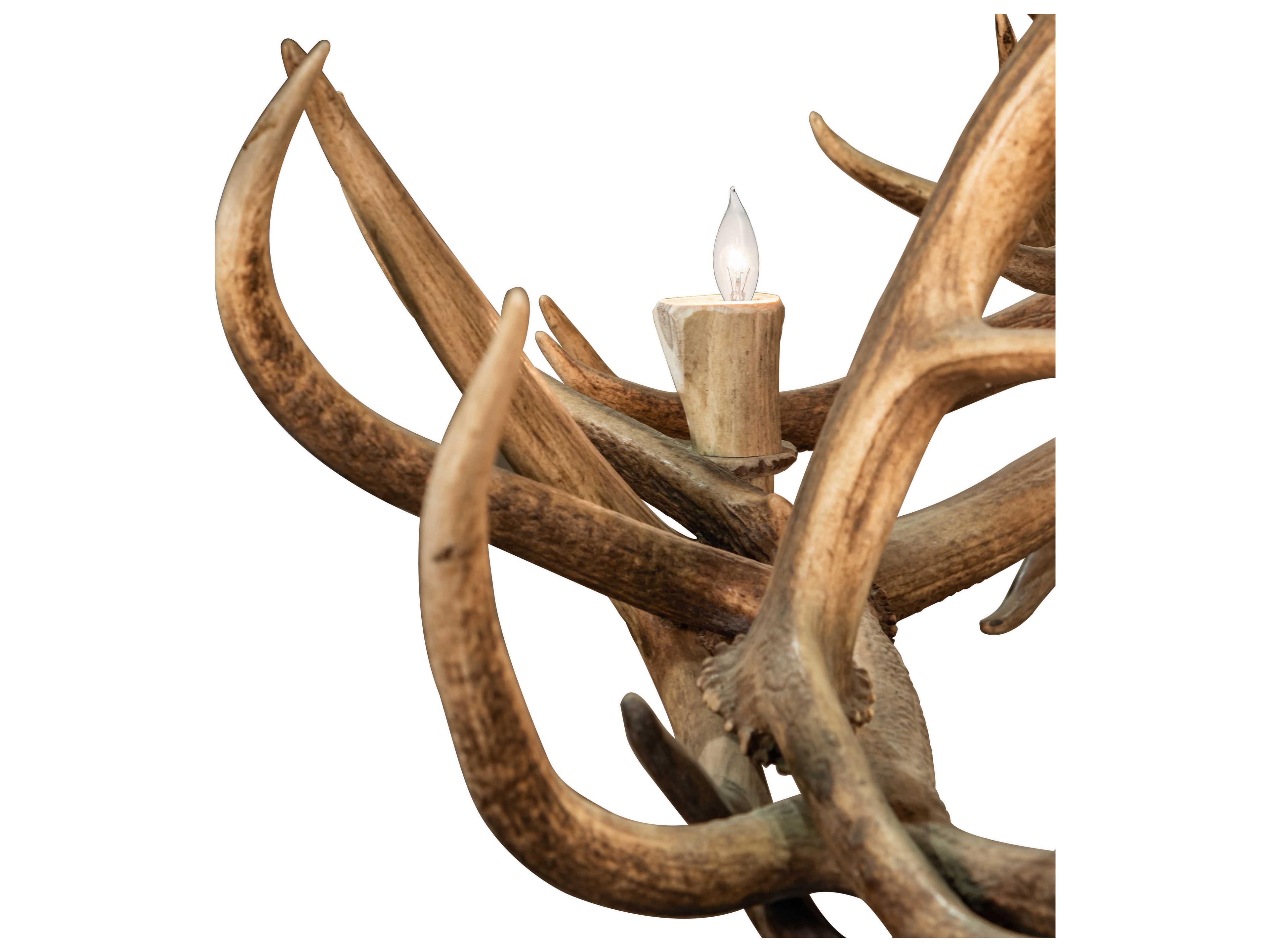 Meyda Antlers 18-Light8-Light Off White Candelabra Tiered Chandelier