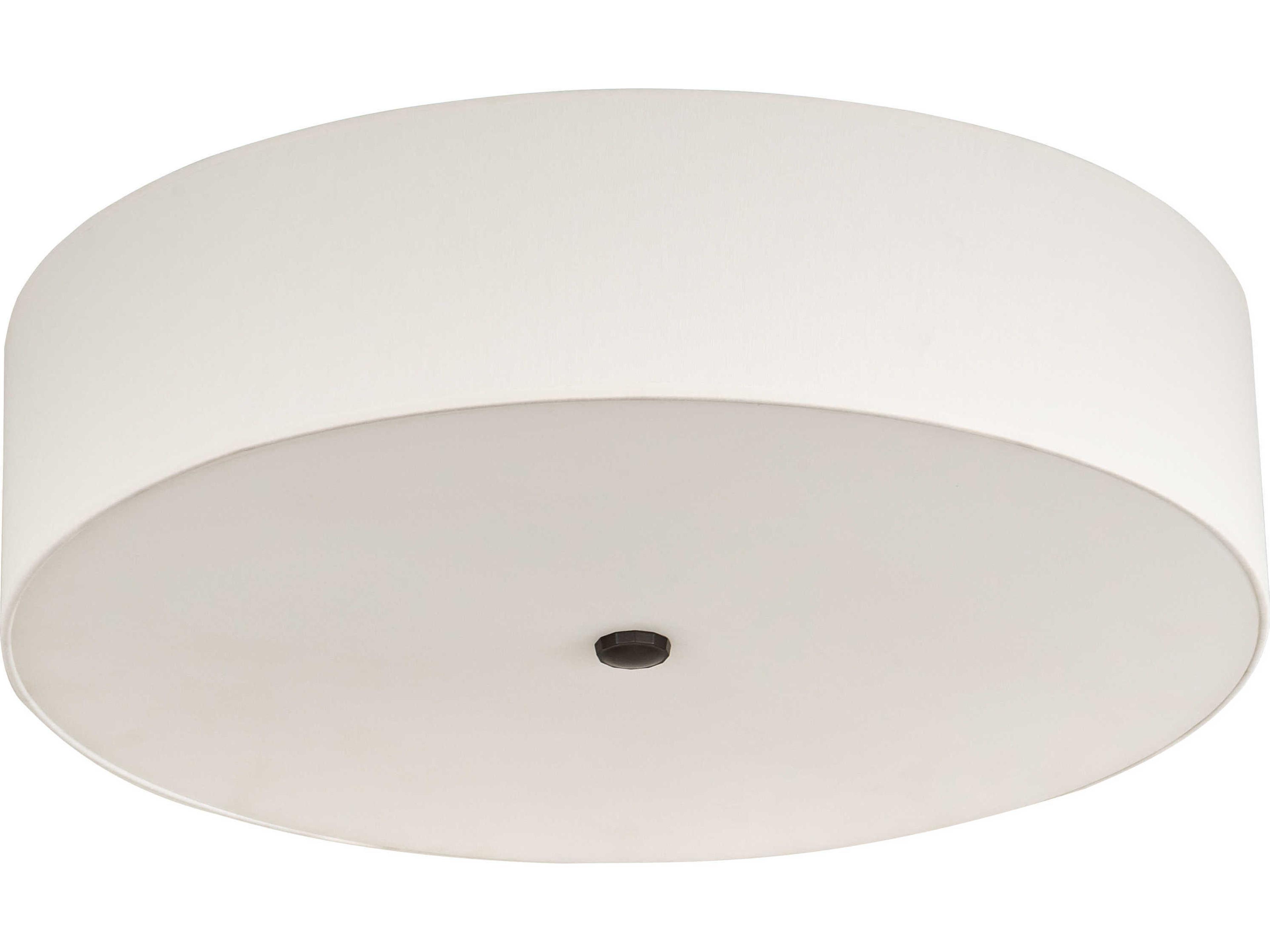 Meyda Cilindro 4-Light Timeless Bronze Off White Drum Flush Mount