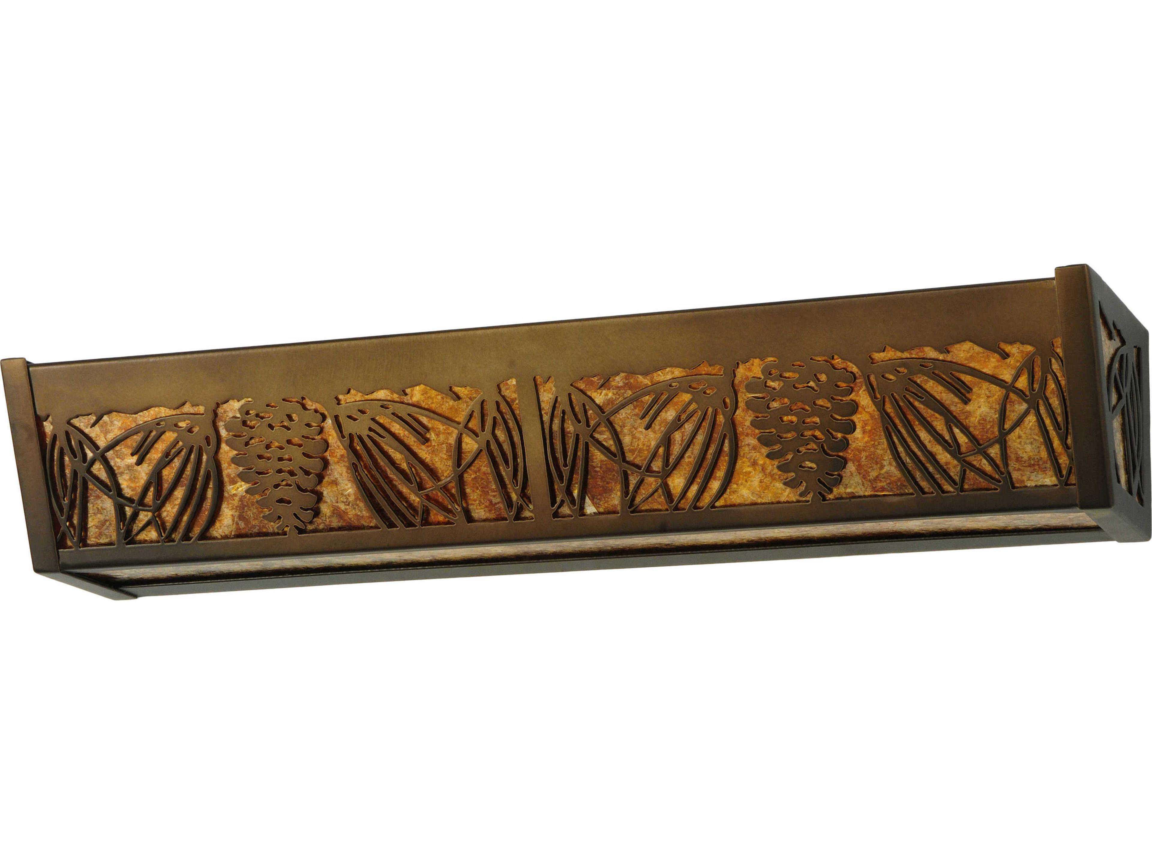 Meyda Pinecone 4-Light Antique Copper Brown Vanity Light