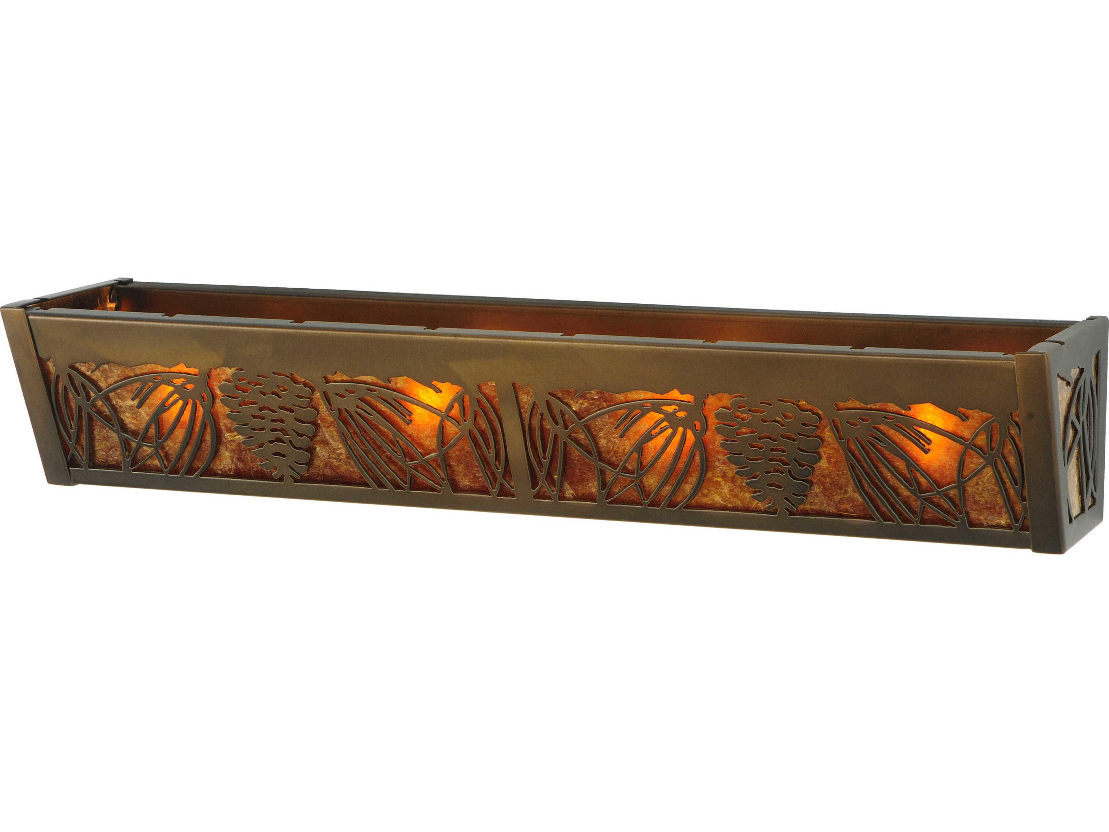 Meyda Pinecone 4-Light Antique Copper Brown Vanity Light