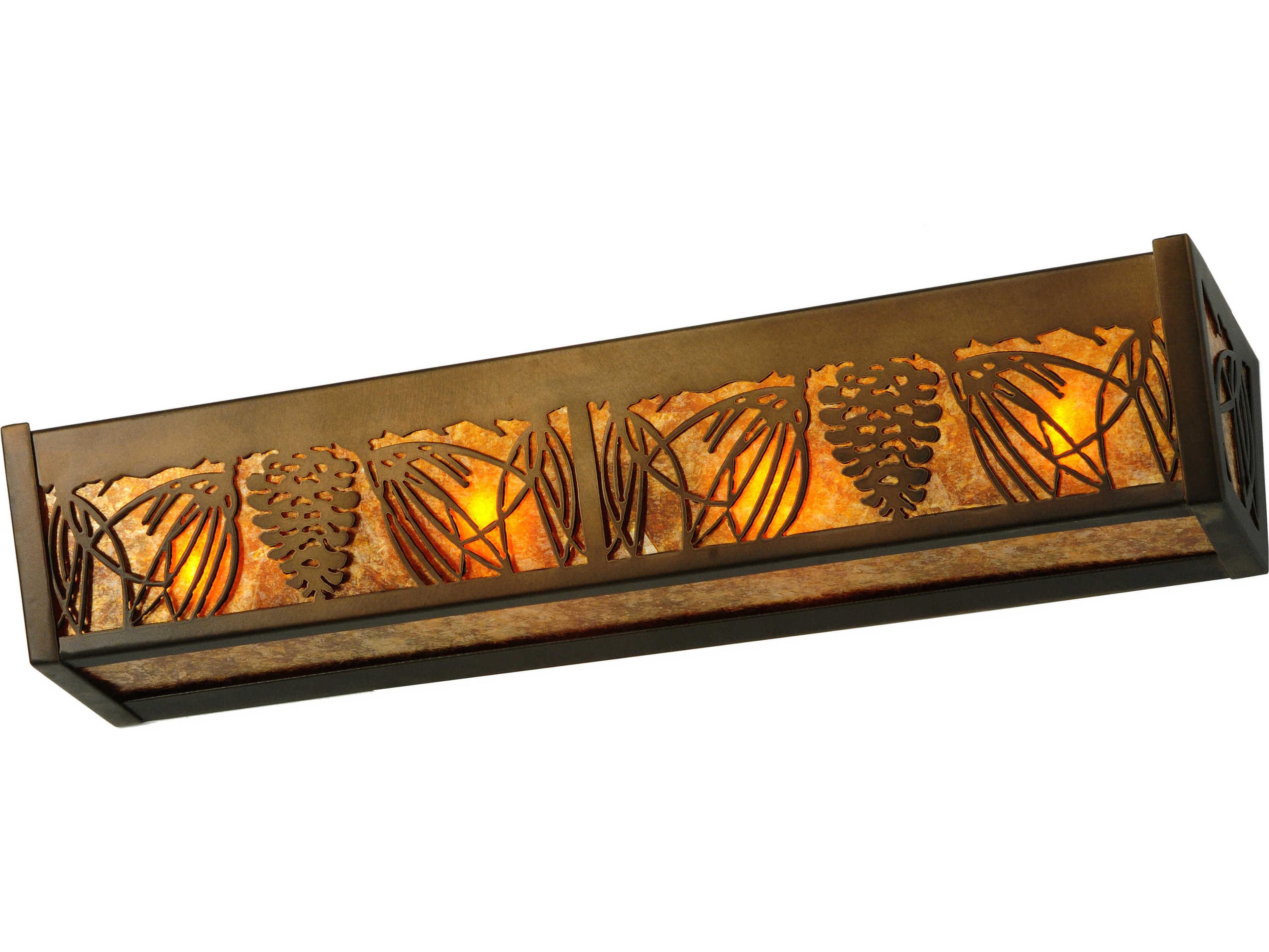 Meyda Pinecone 4-Light Antique Copper Brown Vanity Light