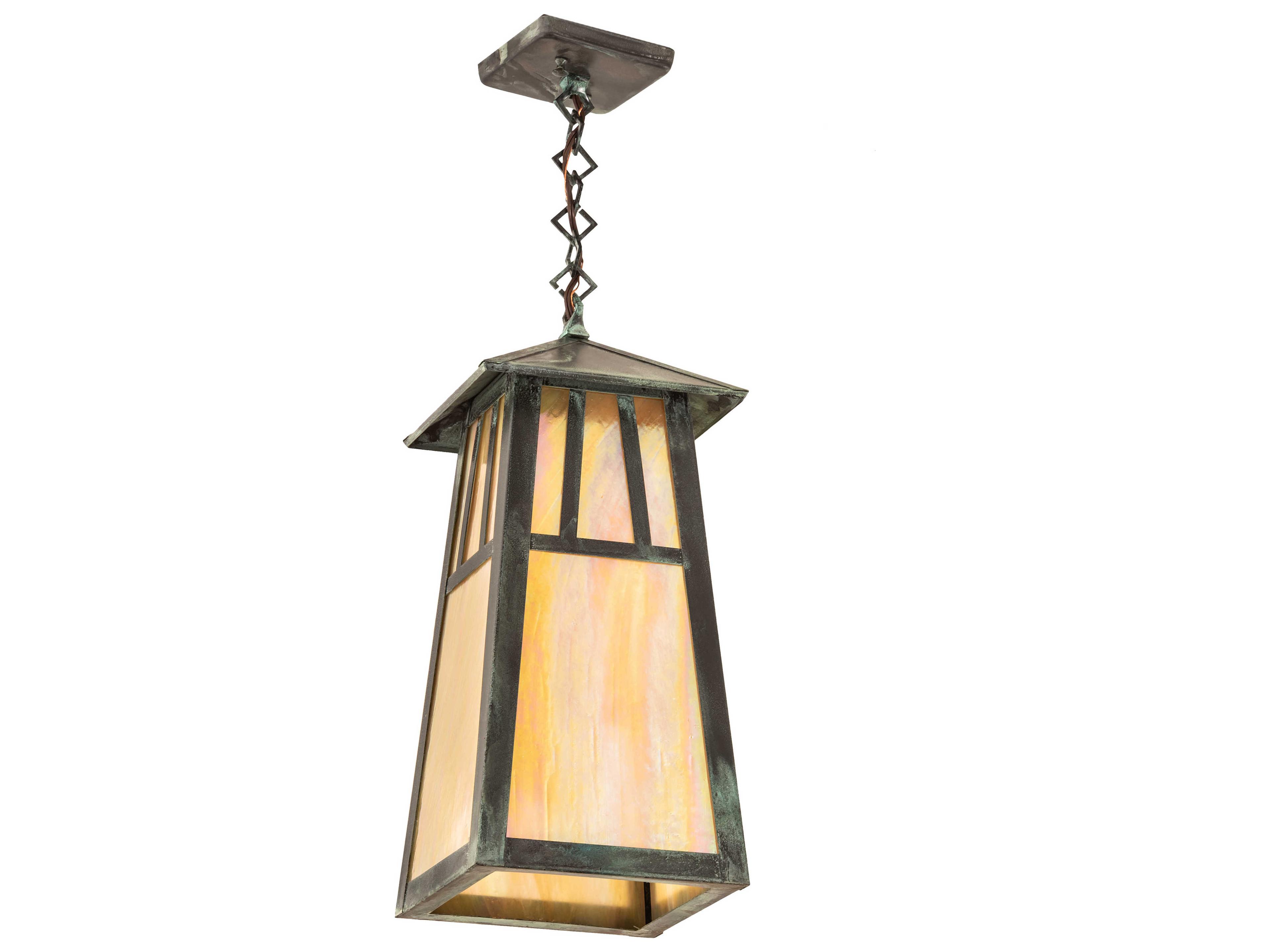 Meyda Stillwater Double Bar Mission 1 - Light Glass Outdoor Hanging Light