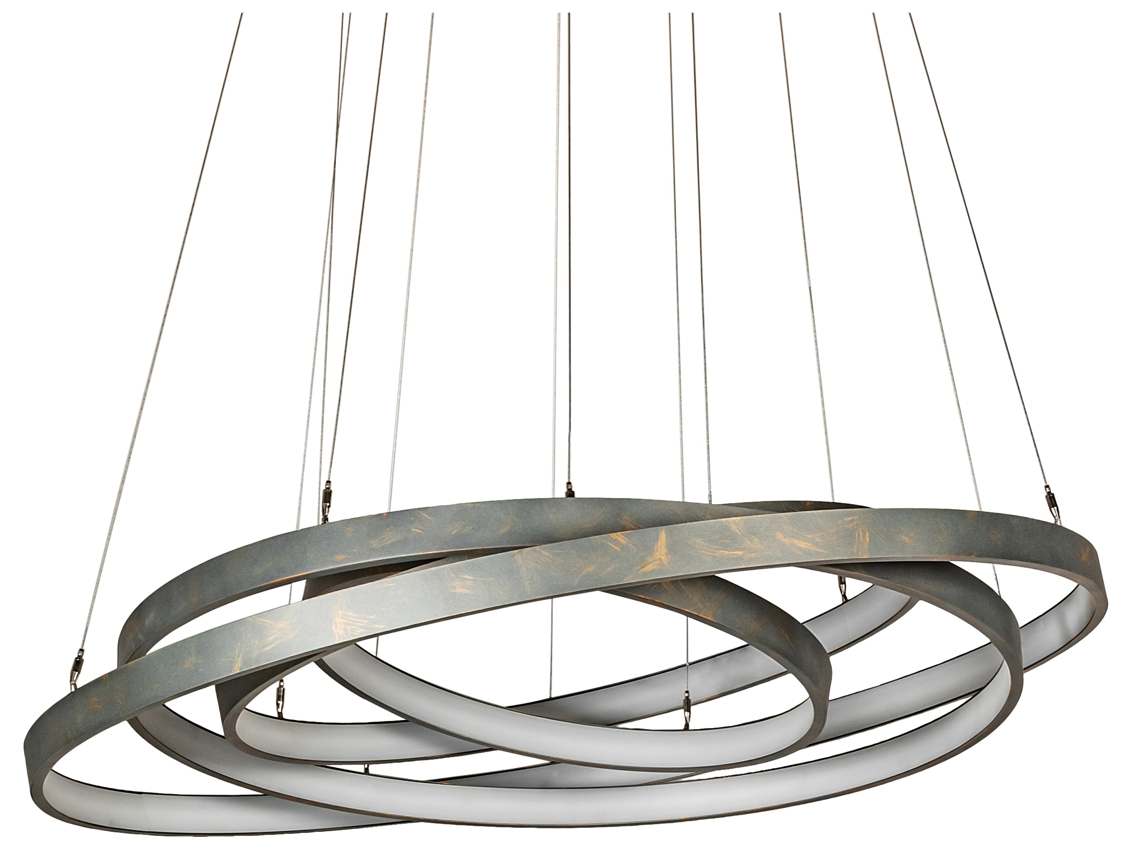 Meyda Anillo French Bronzed White LED Round Tiered Pendant