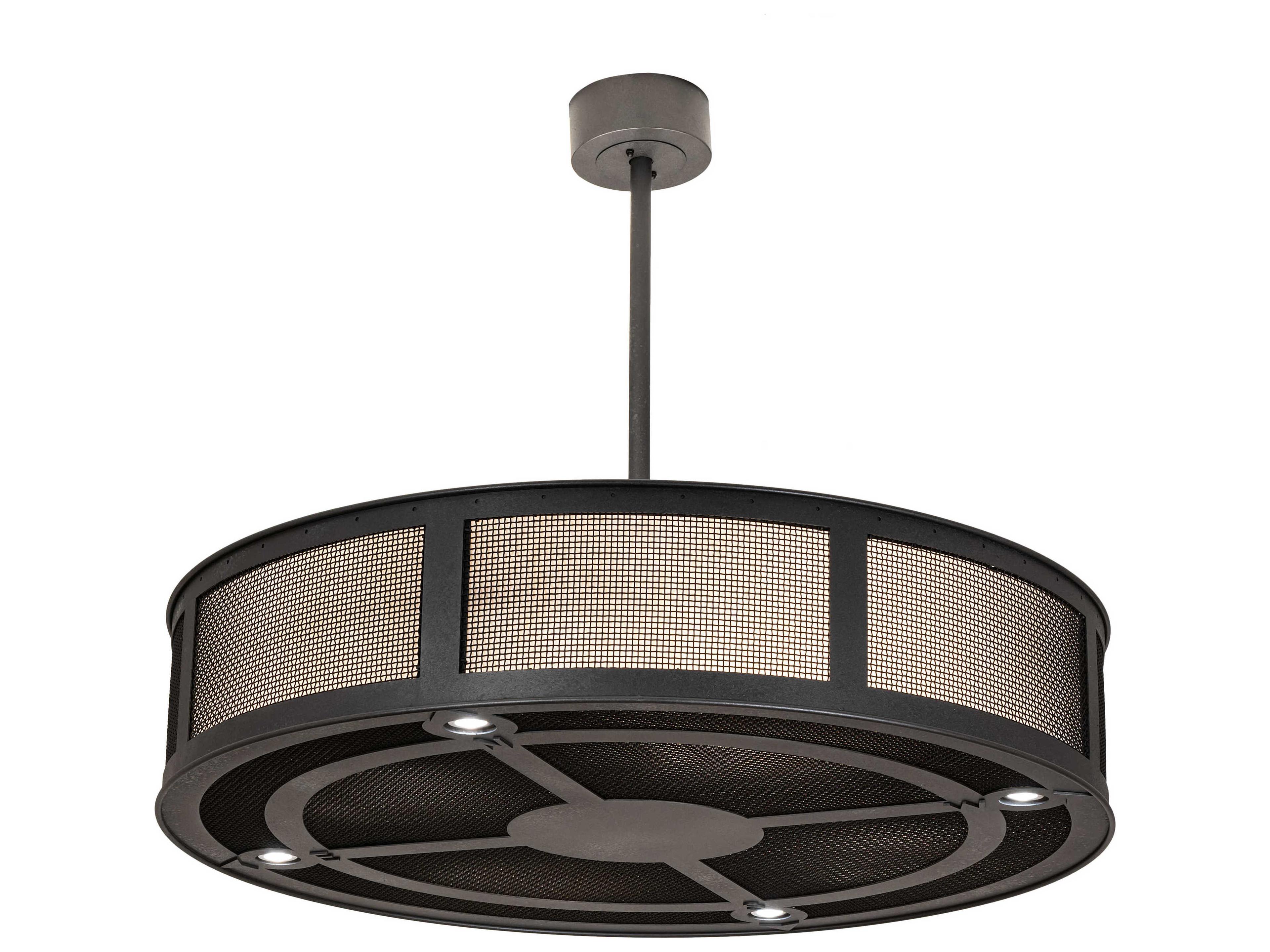 Meyda Telluride Magic 8 8-Light Black Beige White Grey Off Drum Pendant