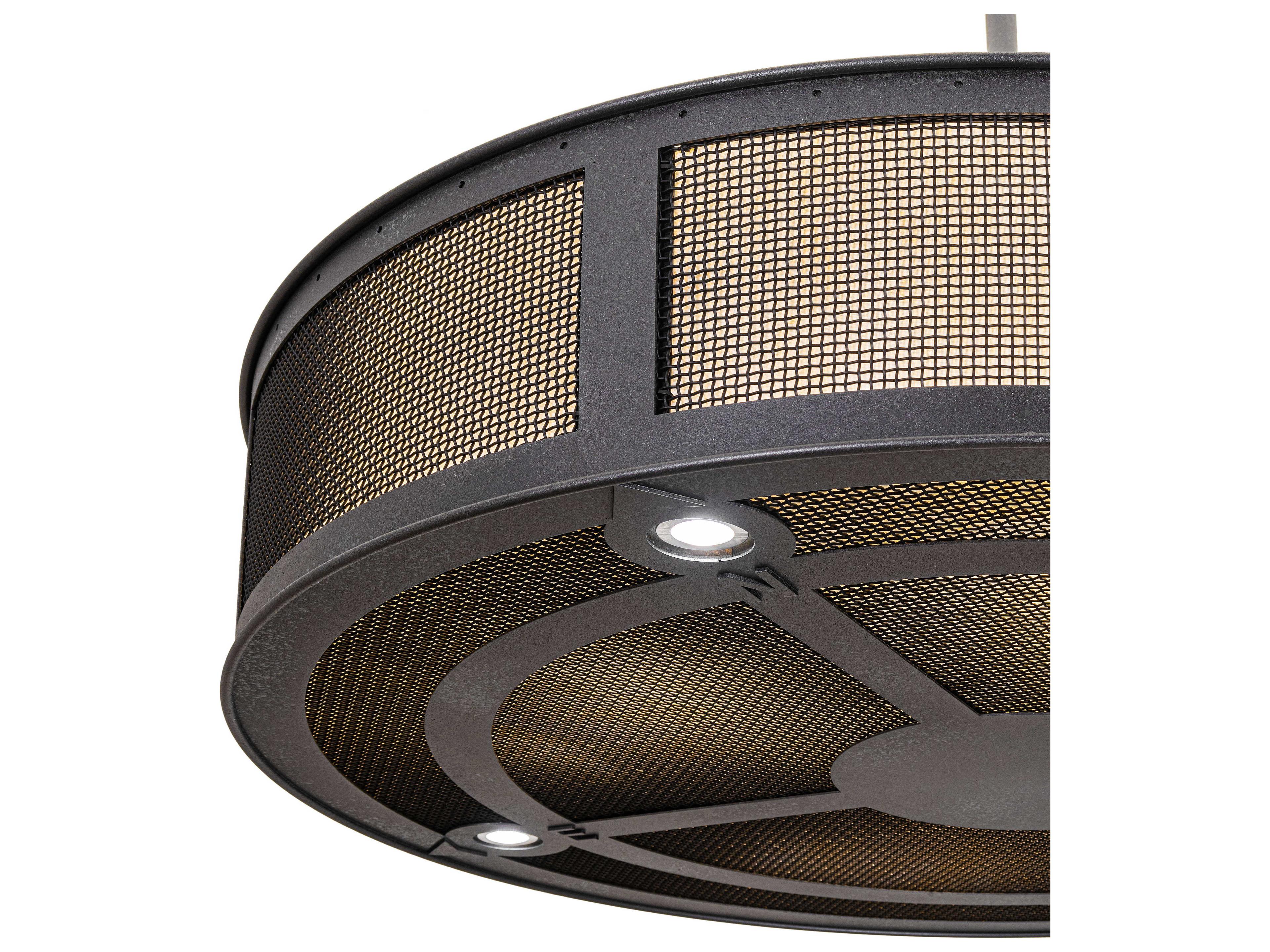 Meyda Telluride Magic 8 8-Light Black Beige White Grey Off Drum Pendant