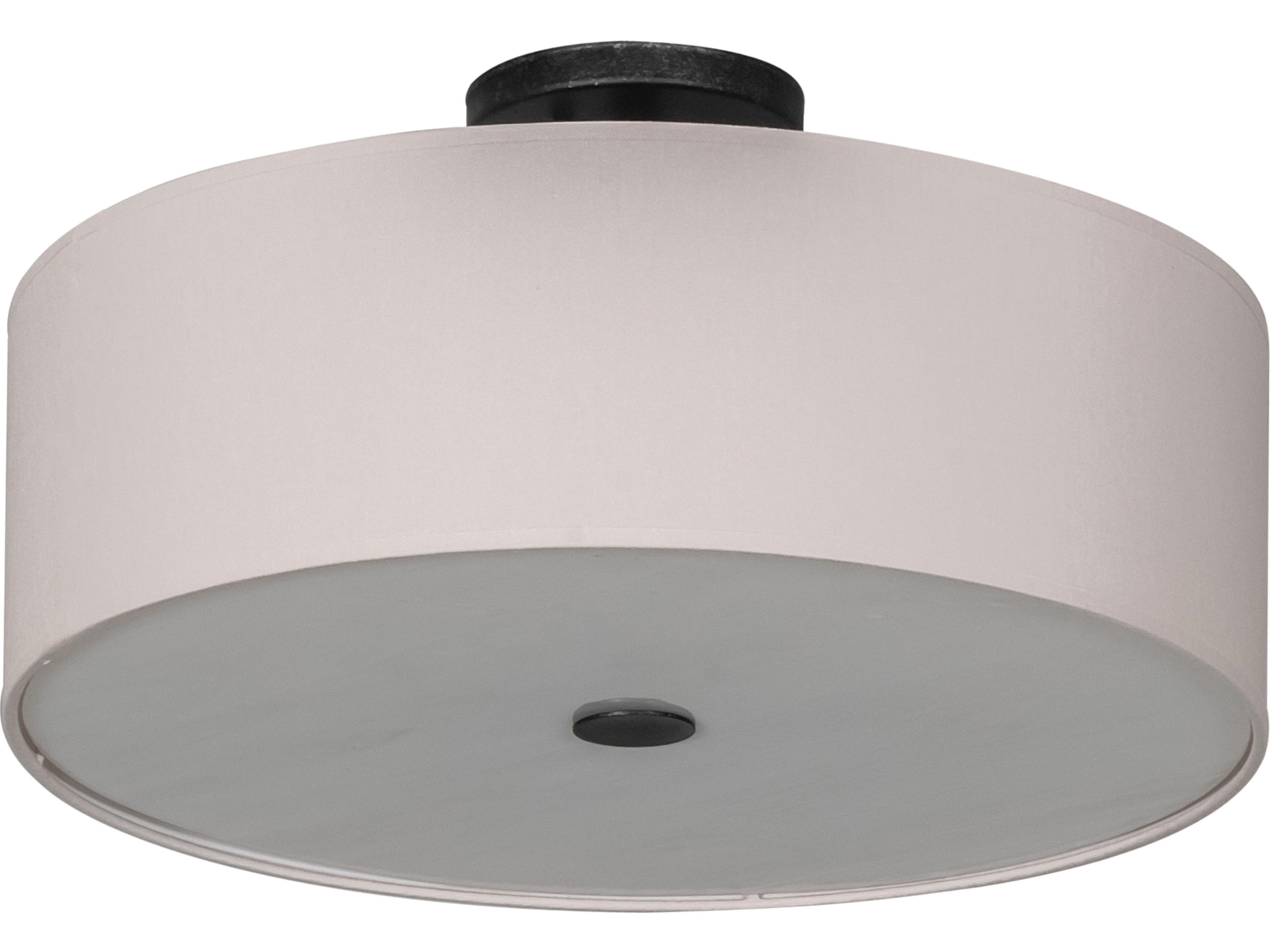 Meyda Cilindro 4-Light Black Beige White Grey Glass Drum Semi Flush Mount