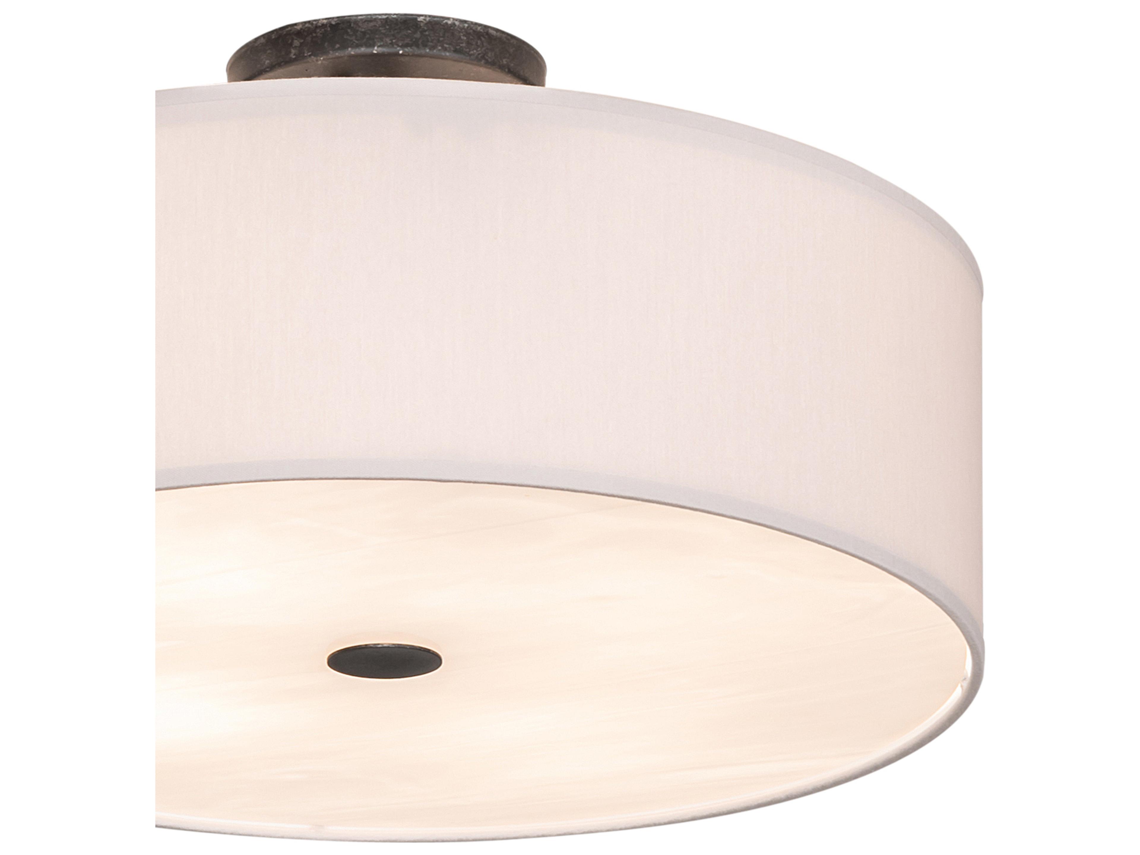 Meyda Cilindro 4-Light Black Beige White Grey Glass Drum Semi Flush Mount