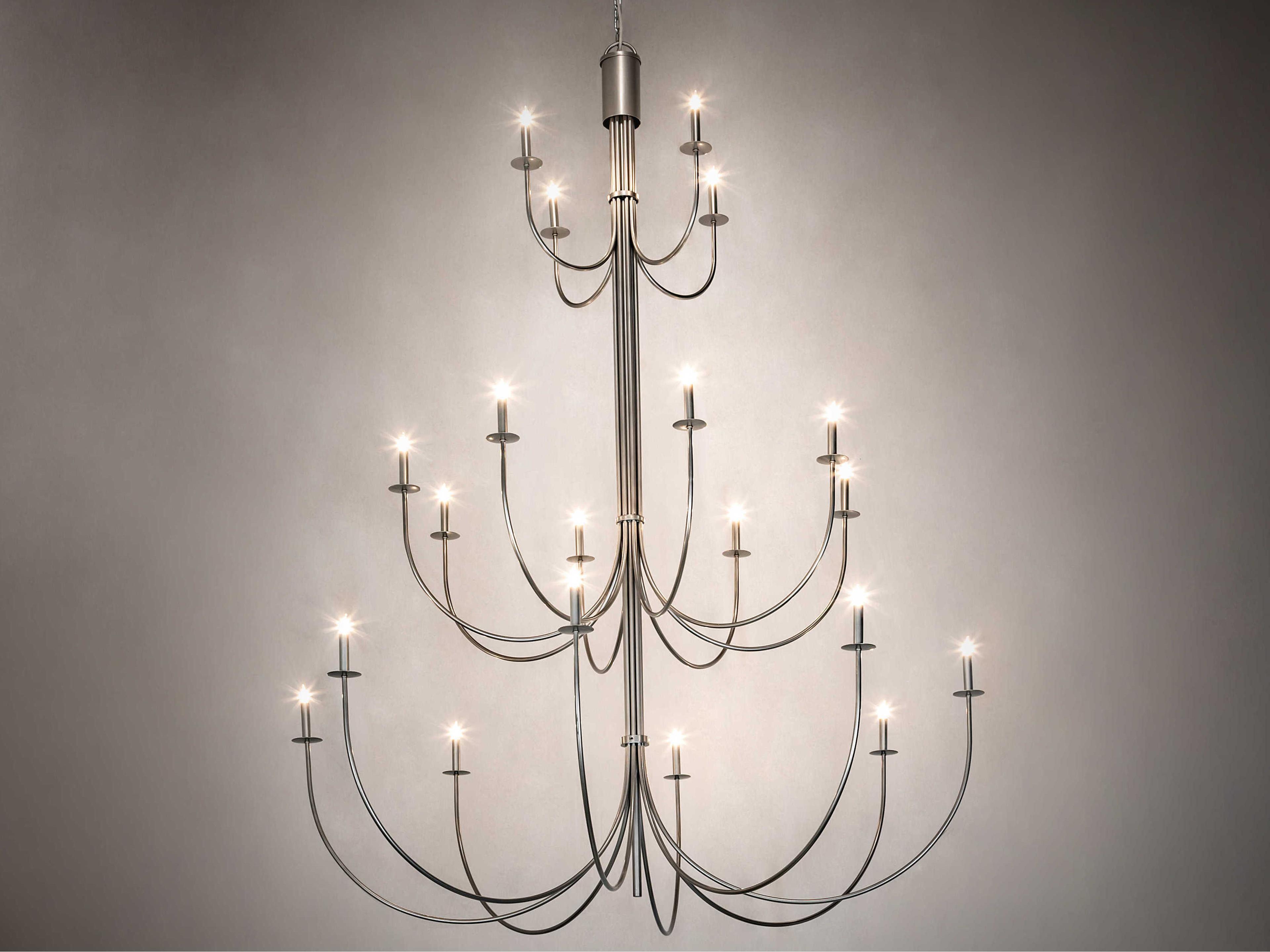 Meyda 20-Light Nickel Candelabra Tiered Chandelier