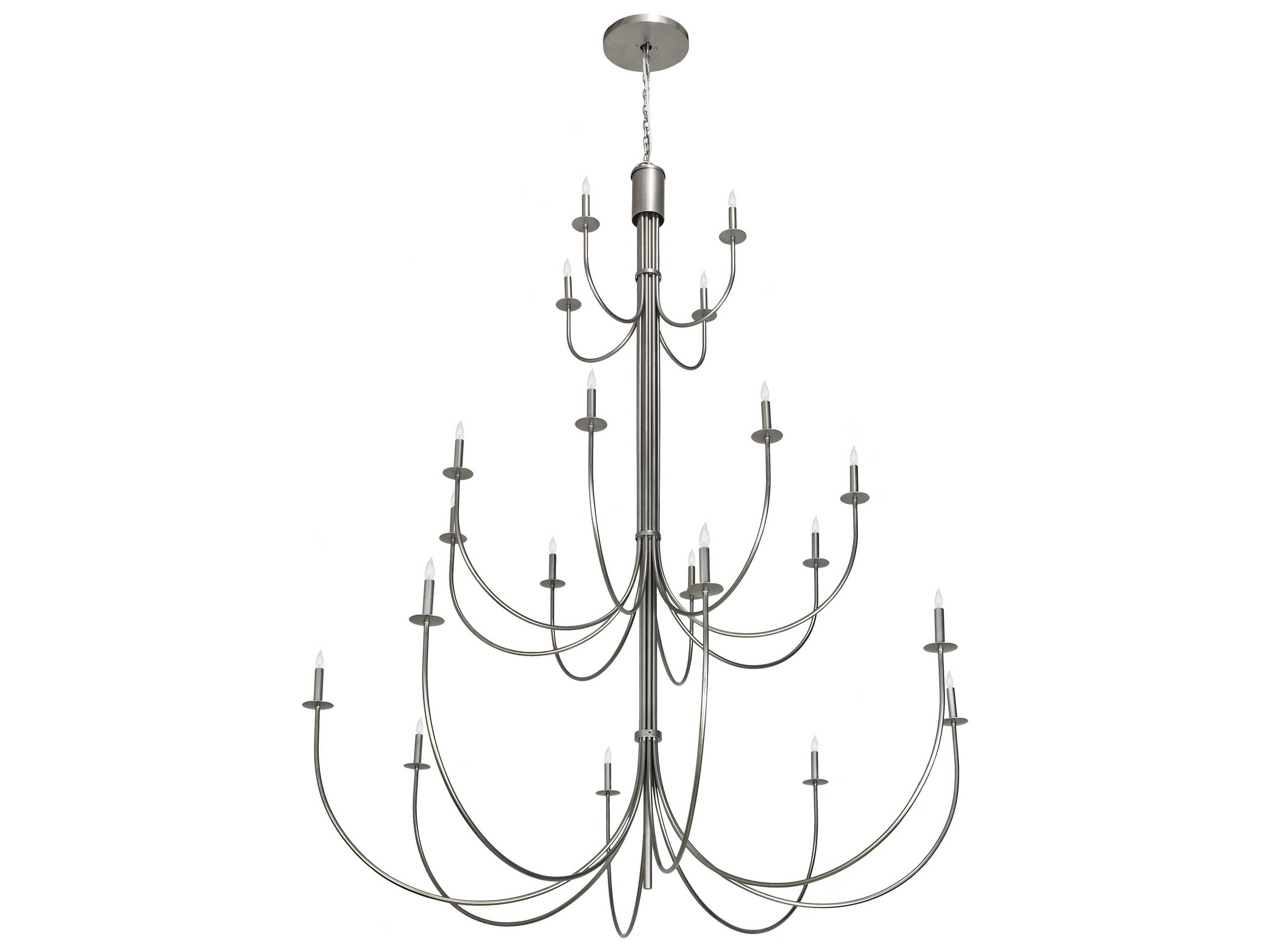 Meyda 20-Light Nickel Candelabra Tiered Chandelier