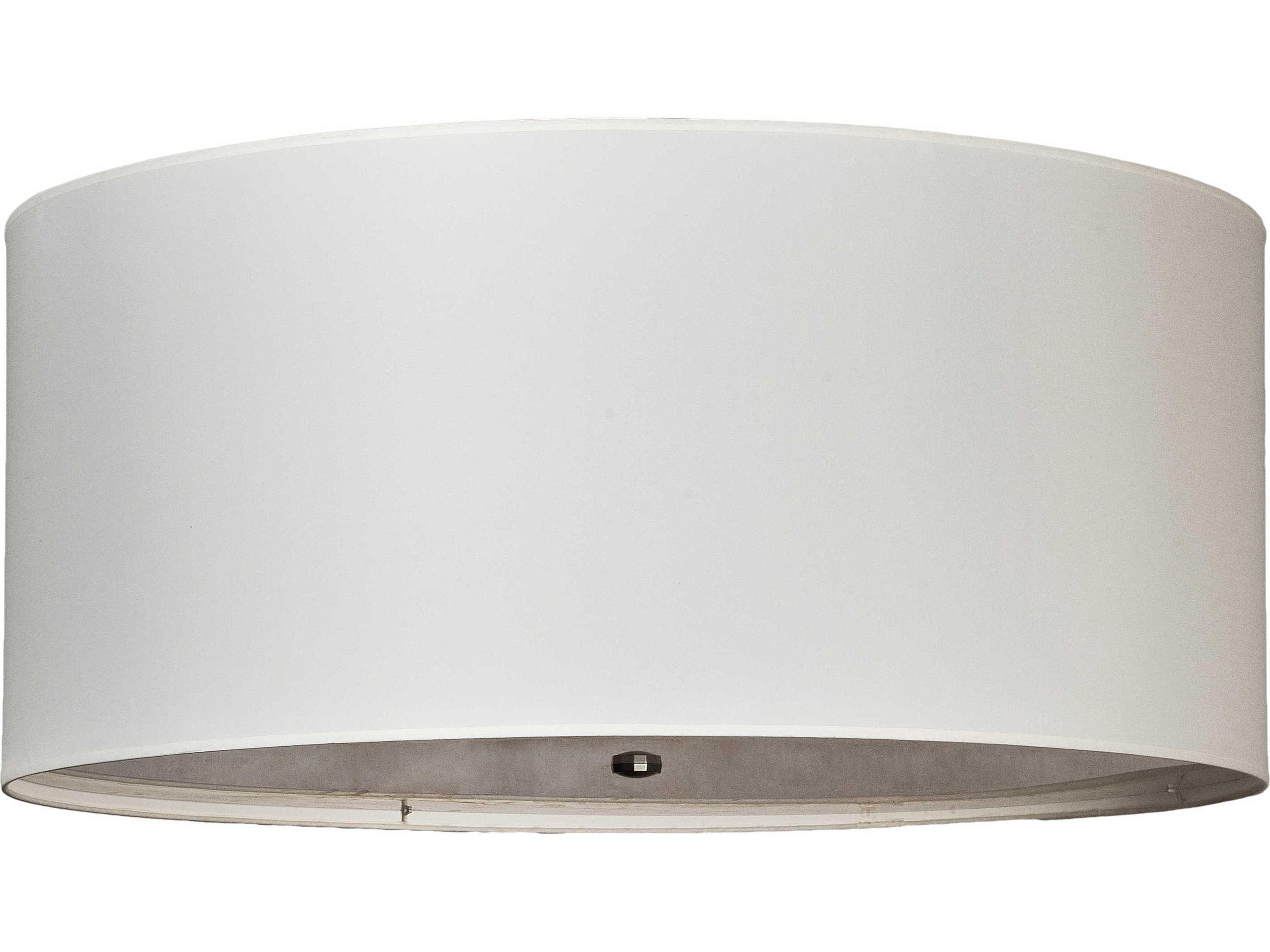 Meyda Cilindro 6-Light Nickel Off White Drum Semi Flush Mount