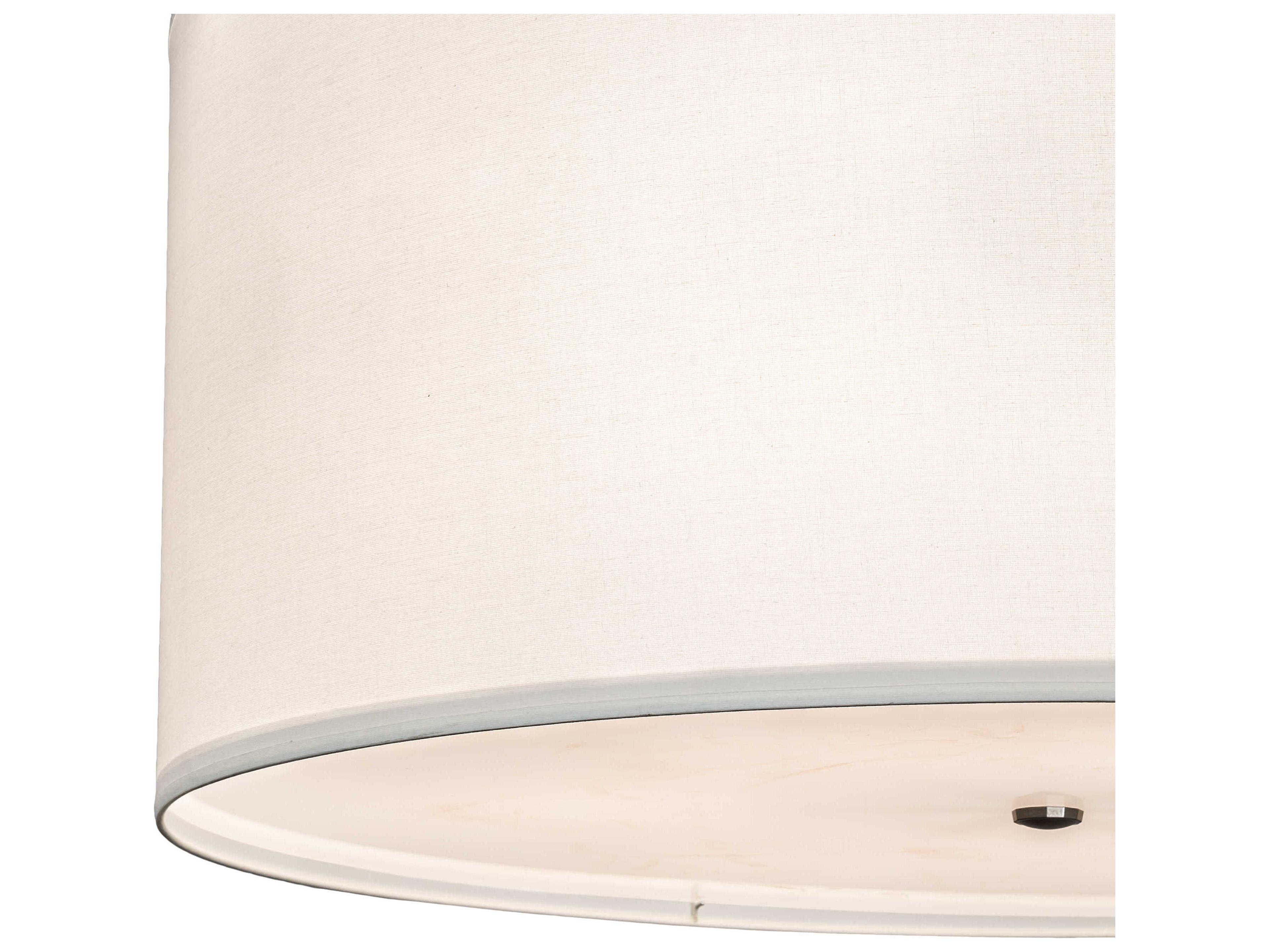 Meyda Cilindro 6-Light Nickel Off White Drum Semi Flush Mount
