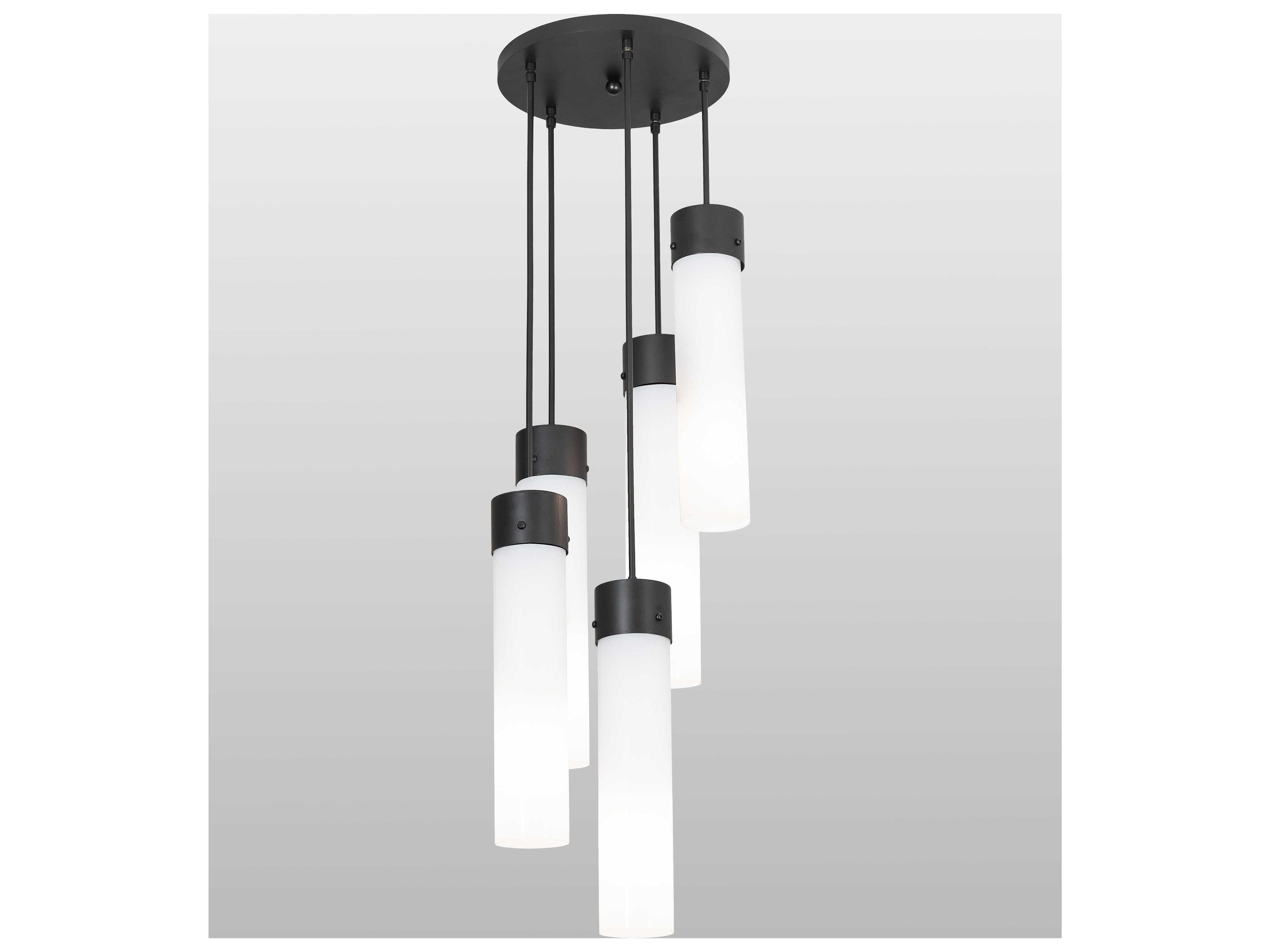 Meyda Cilindro 5-Light White Black Cylinder Pendant
