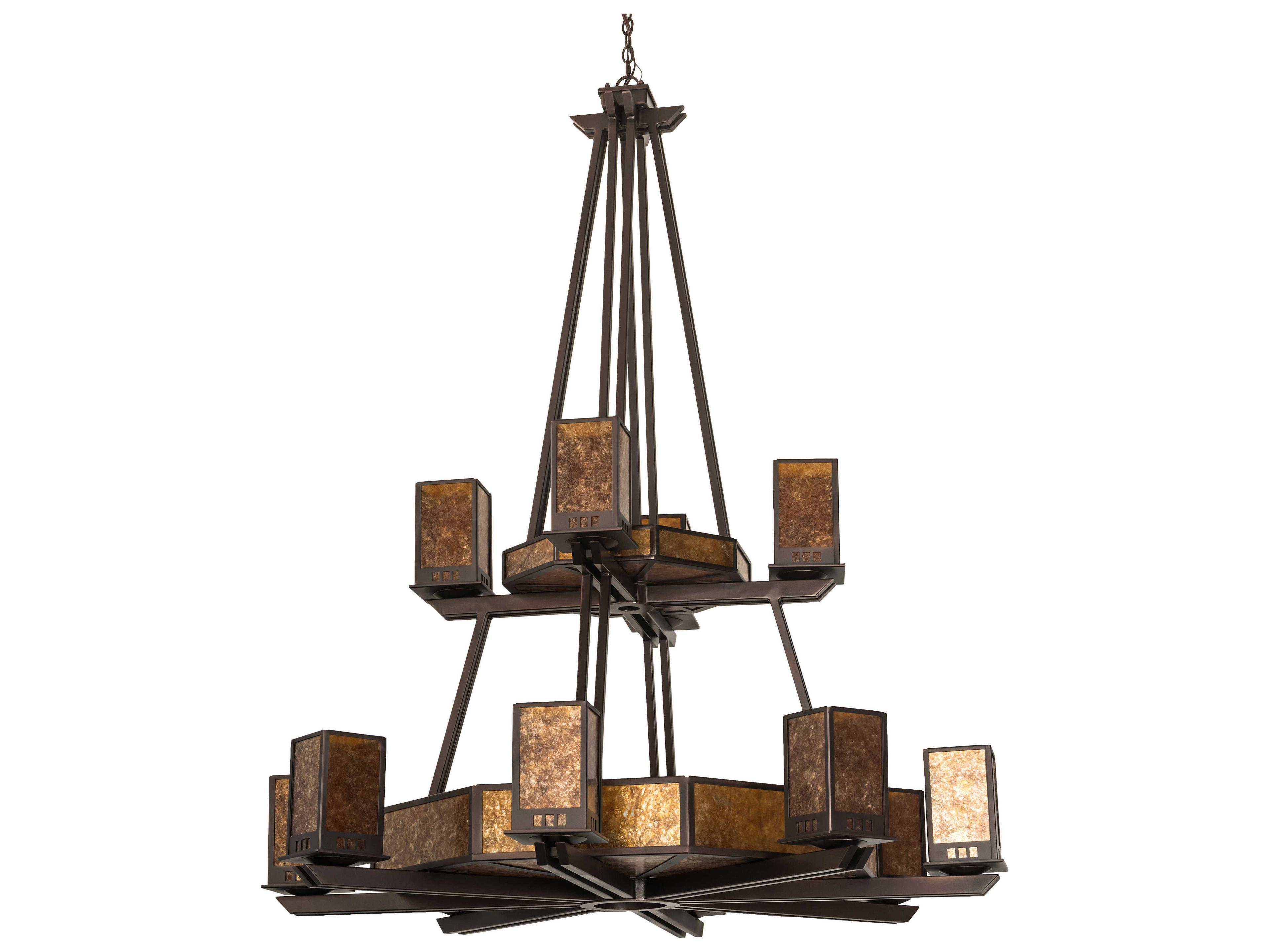 Meyda 24-Light Mahogany Bronze Brown Tiered Chandelier