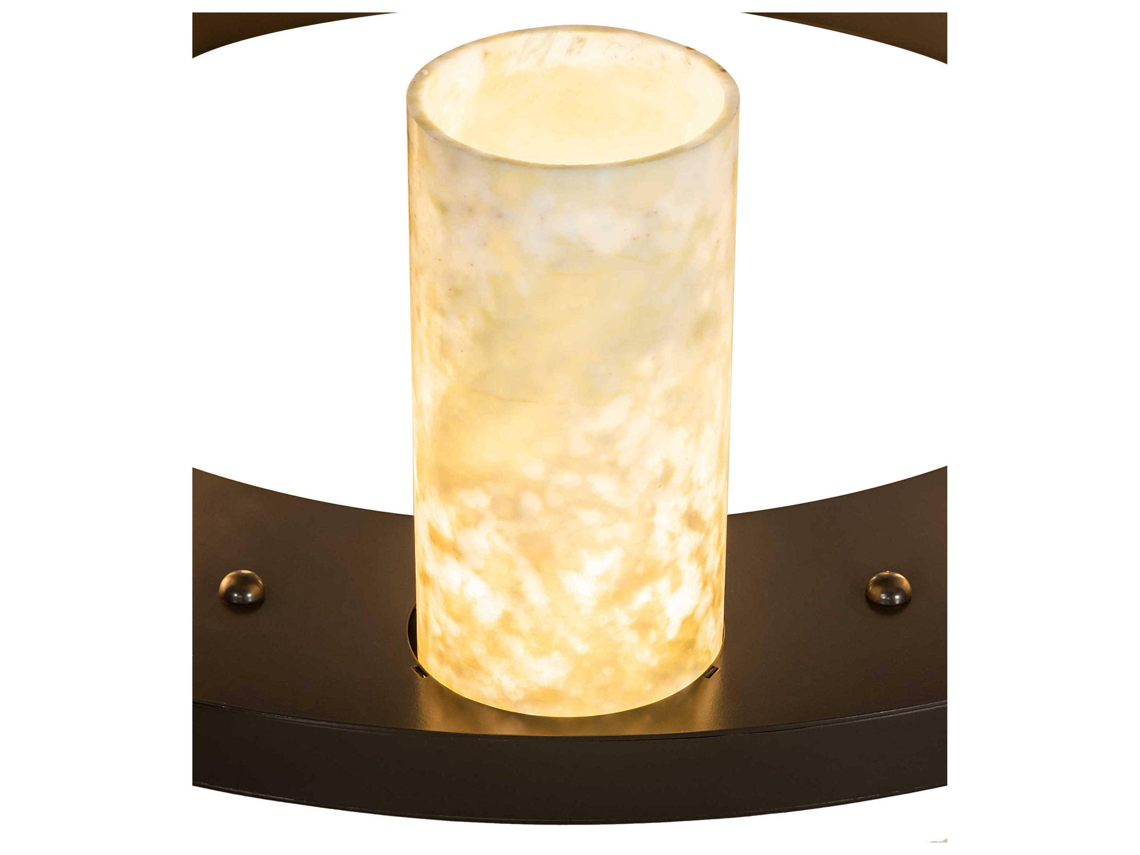 Meyda Loxley 9-Light Timeless Bronze Green Cylinder Round Semi Flush Mount