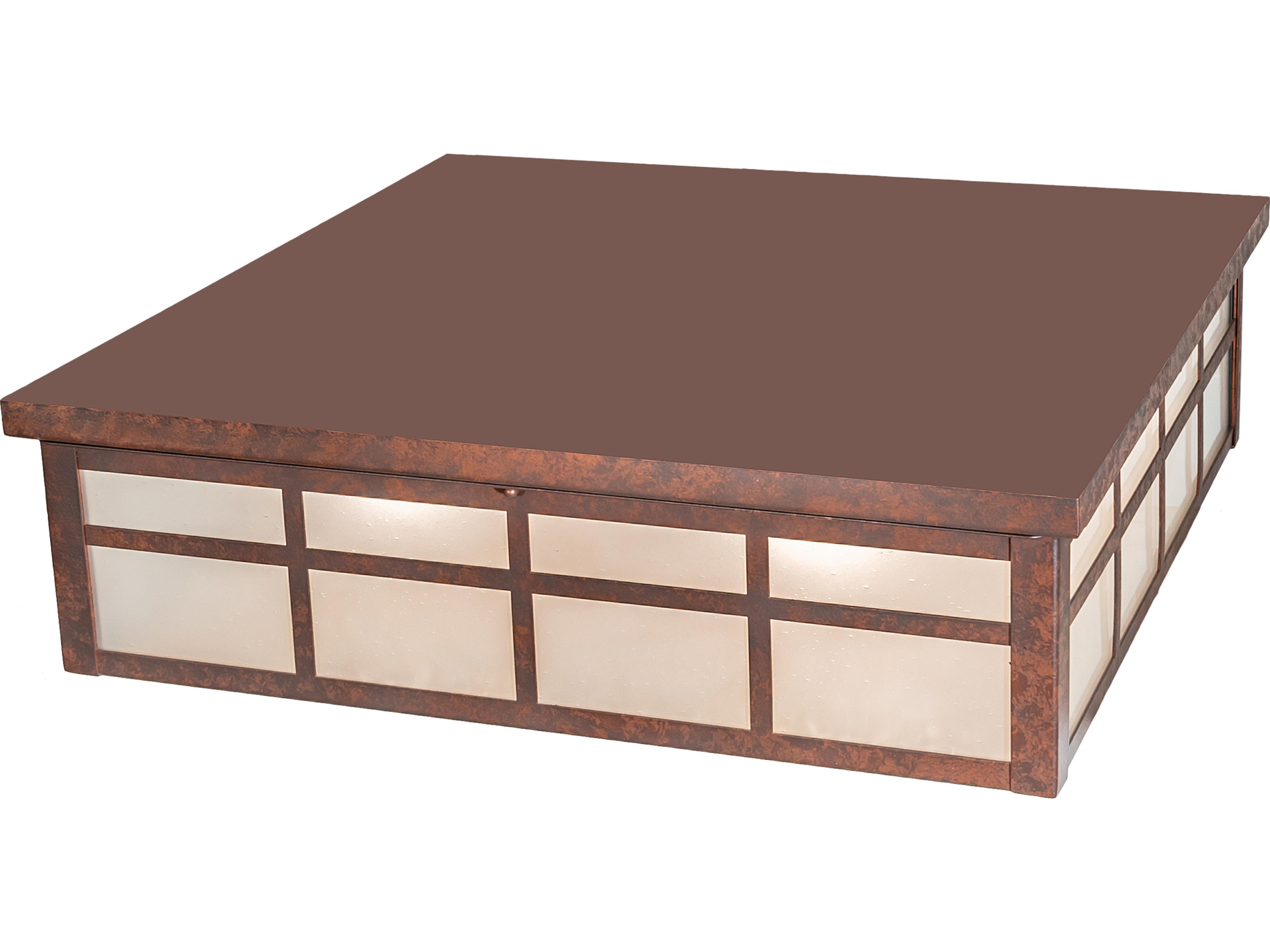 Meyda Santa Fe 4-Light Rust Brown Glass Flush Mount