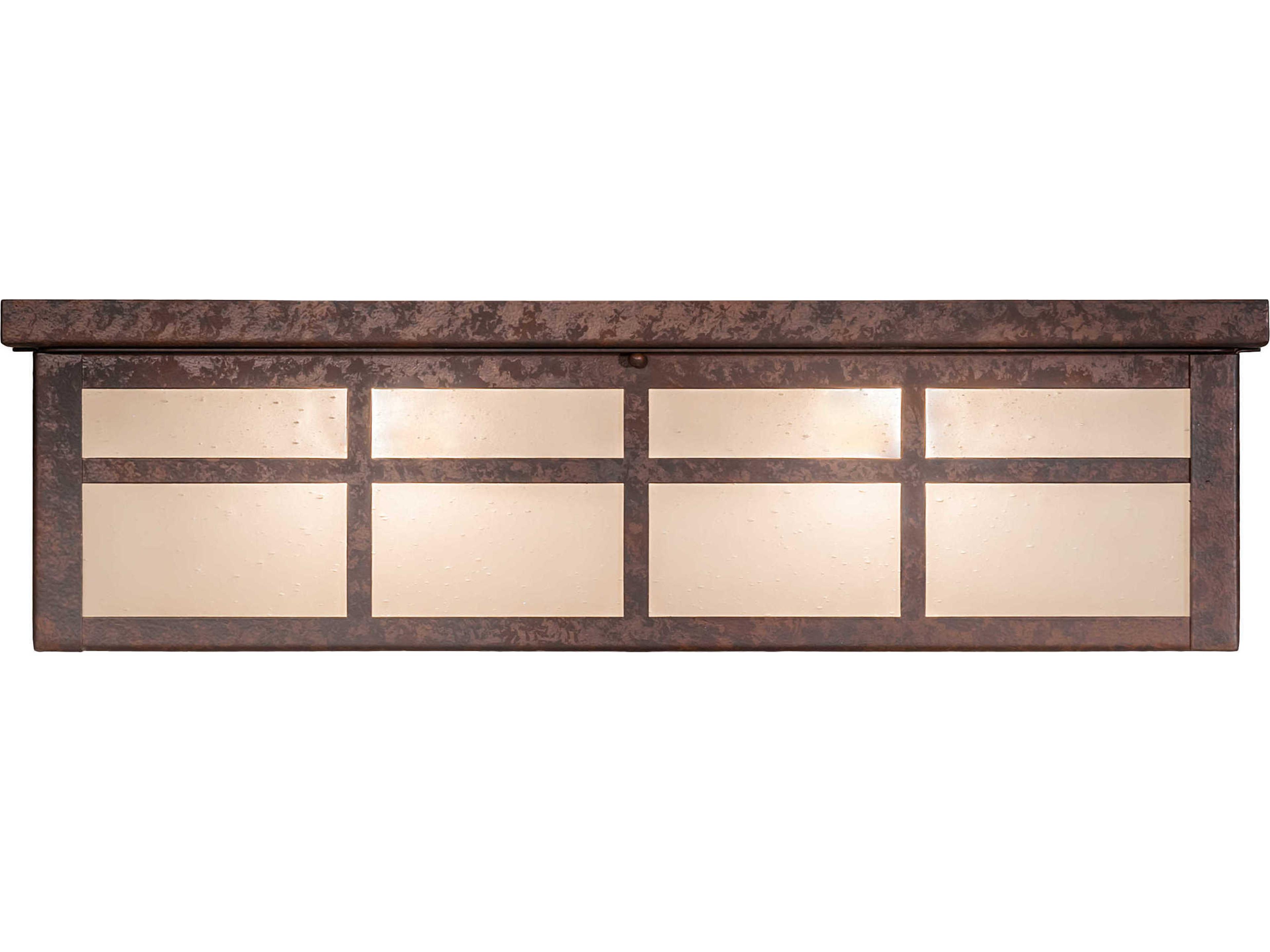 Meyda Santa Fe 4-Light Rust Brown Glass Flush Mount