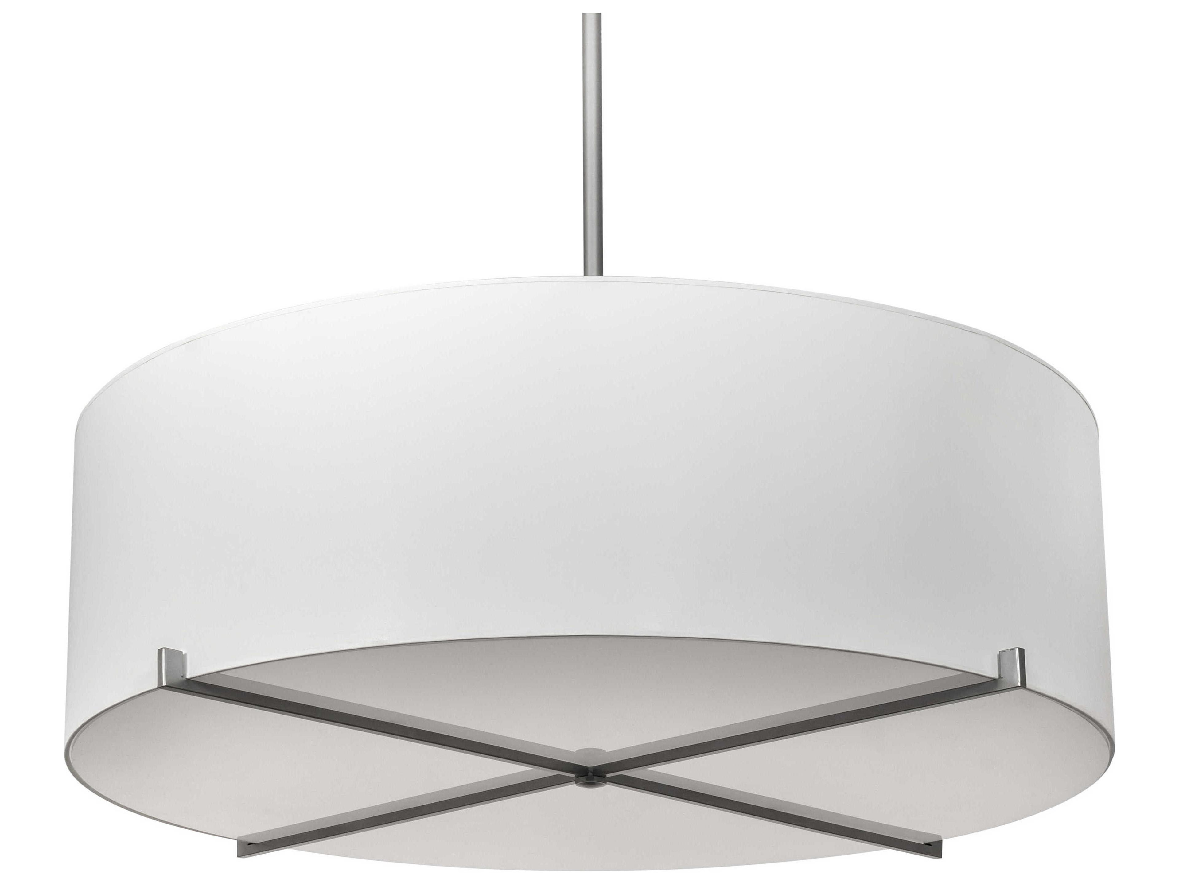 Meyda Cilindro 8-Light Nickel White LED Drum Pendant