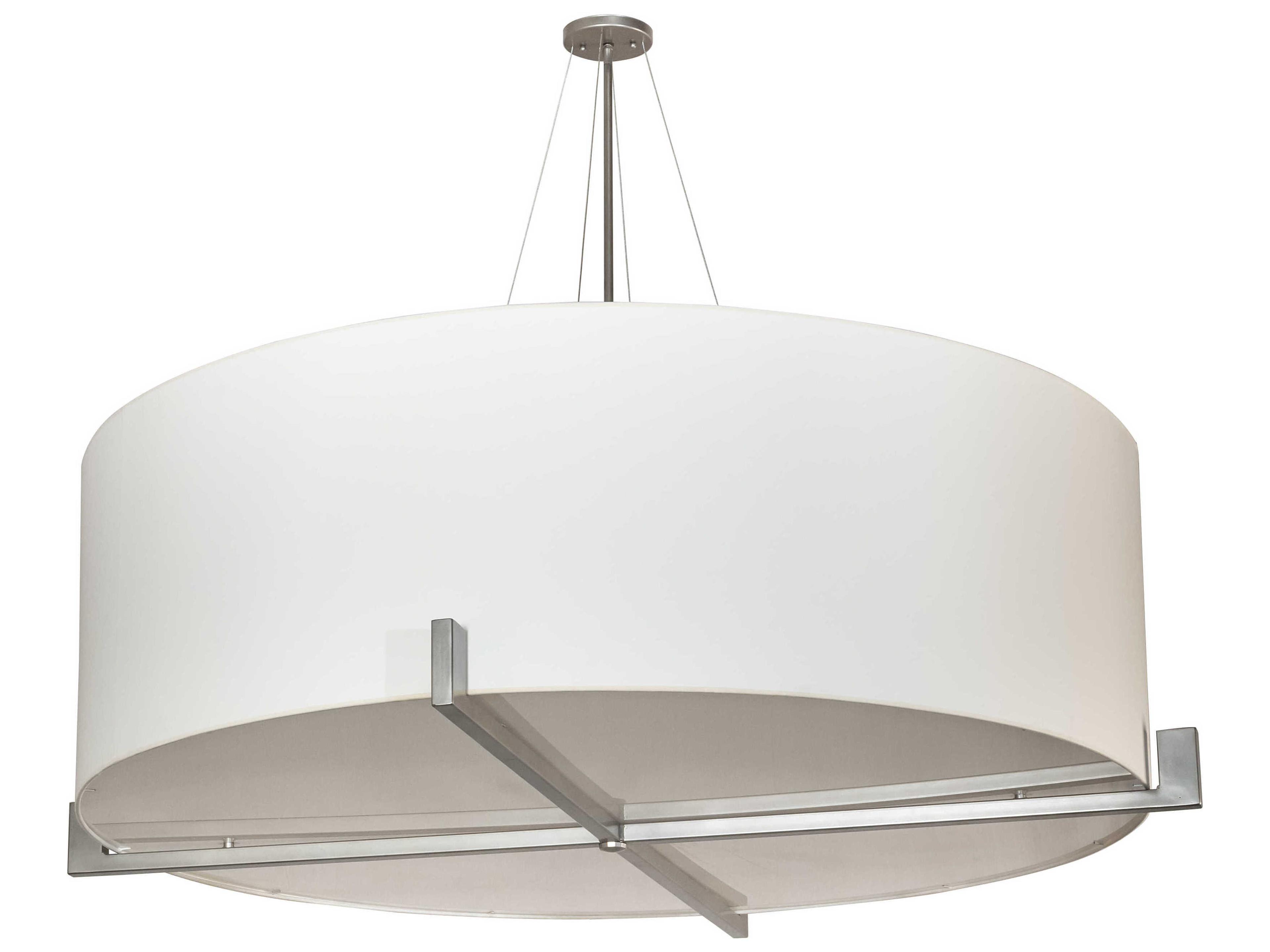 Meyda Cilindro 10-Light Nickel White Drum Pendant