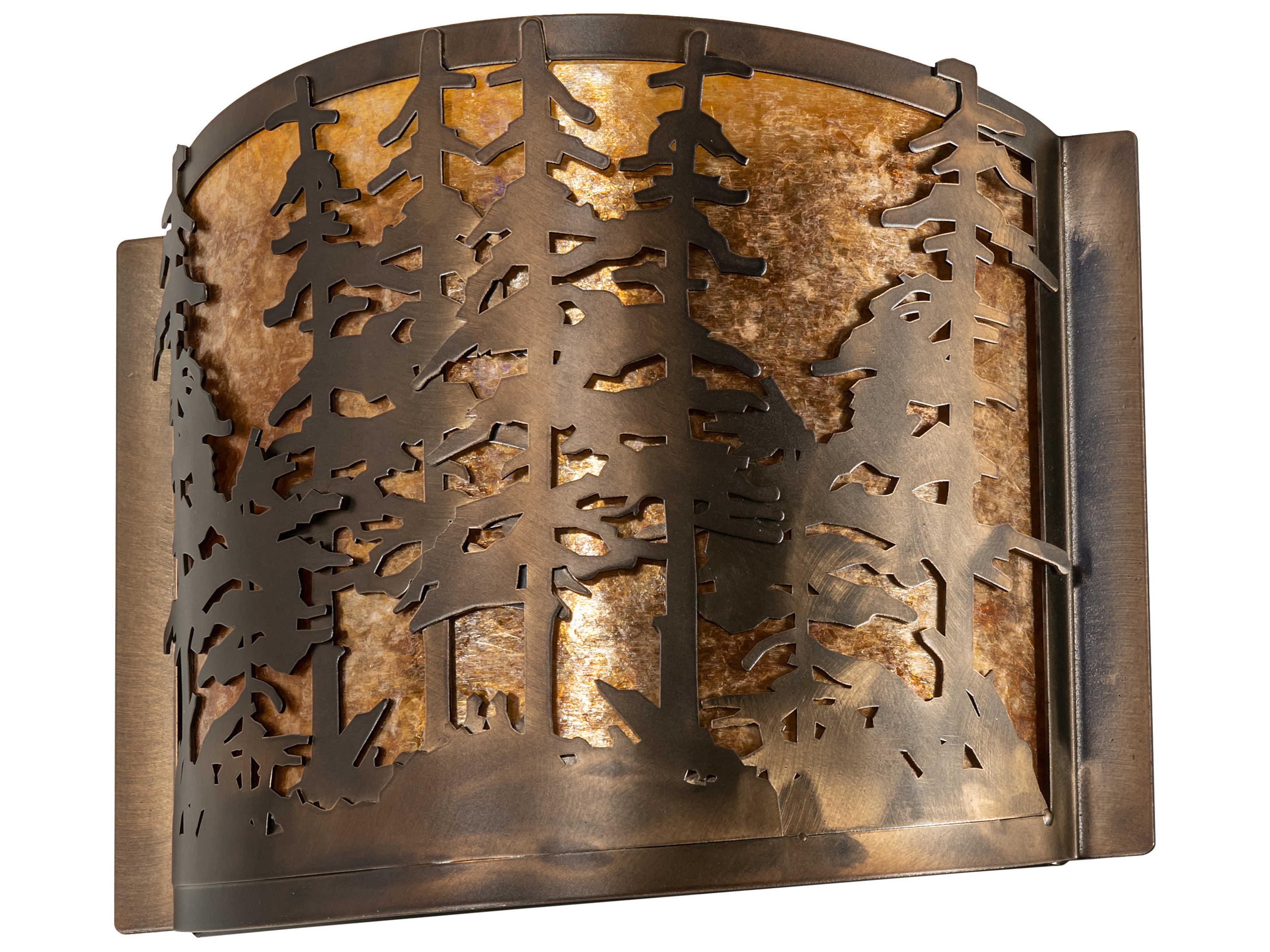 Meyda Pines 1-Light Antique Copper Wall Sconce