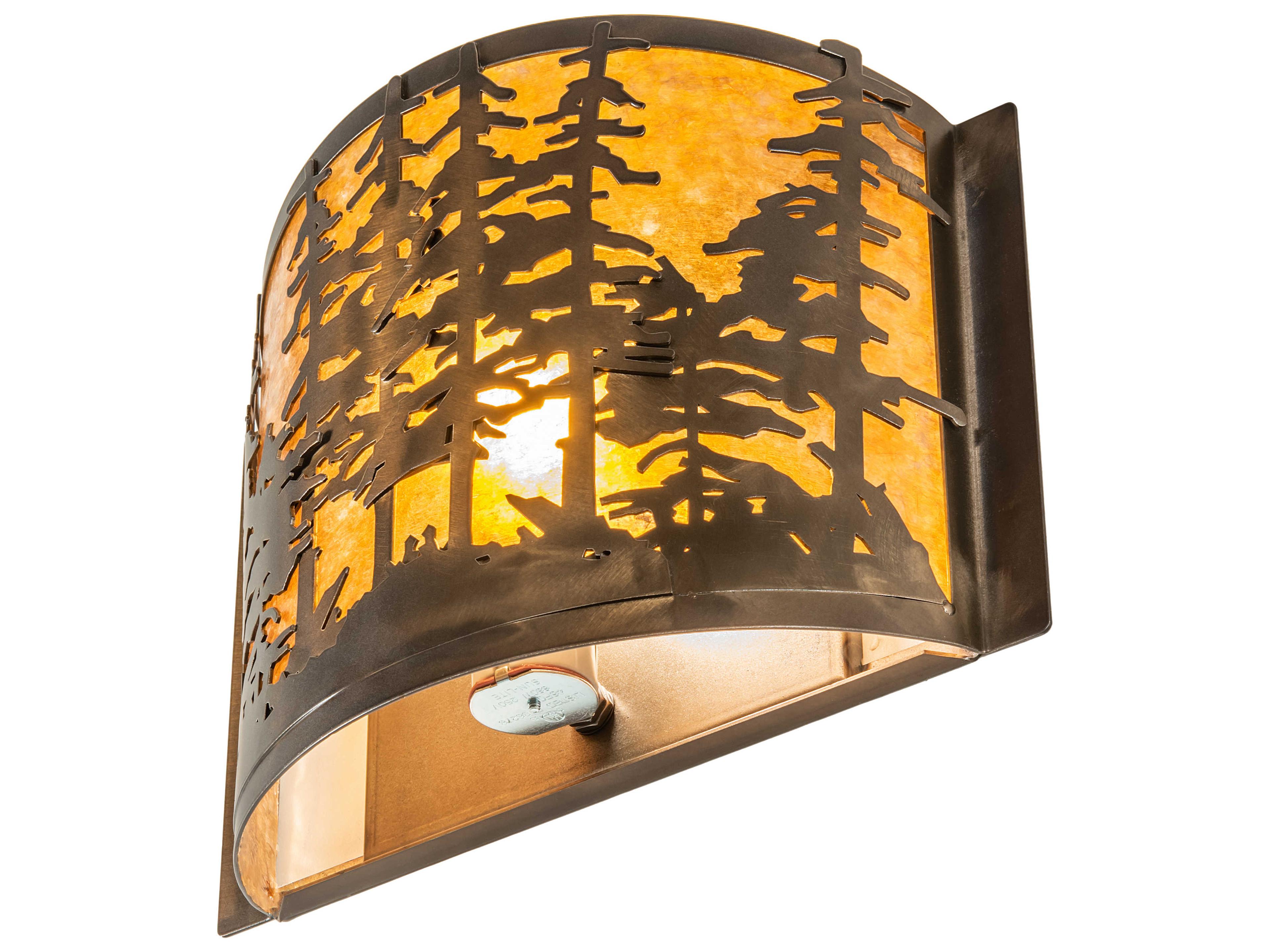 Meyda Pines 1-Light Antique Copper Wall Sconce