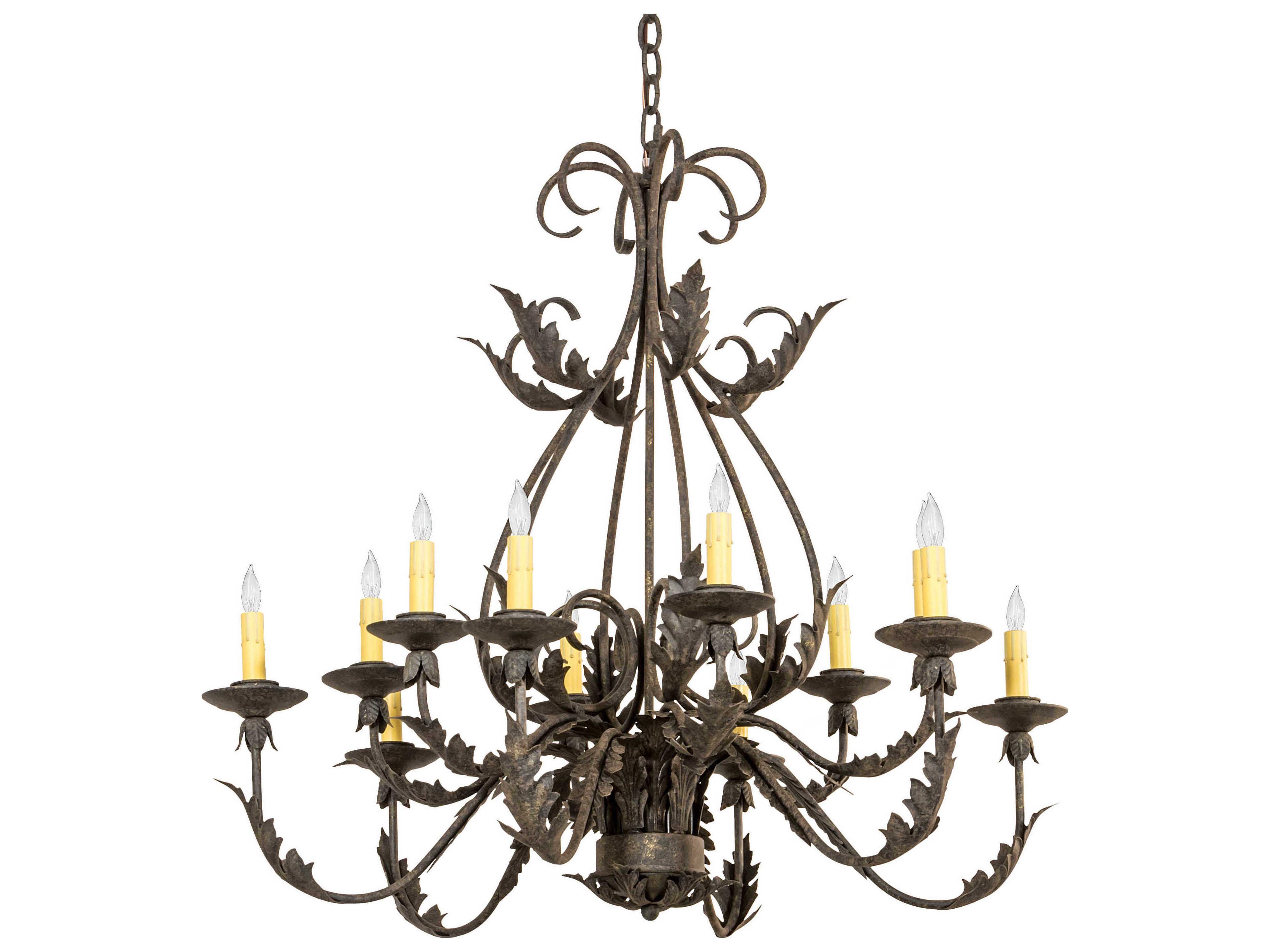 Meyda French Elegance 12-Light Chocolate Brown Candelabra Chandelier