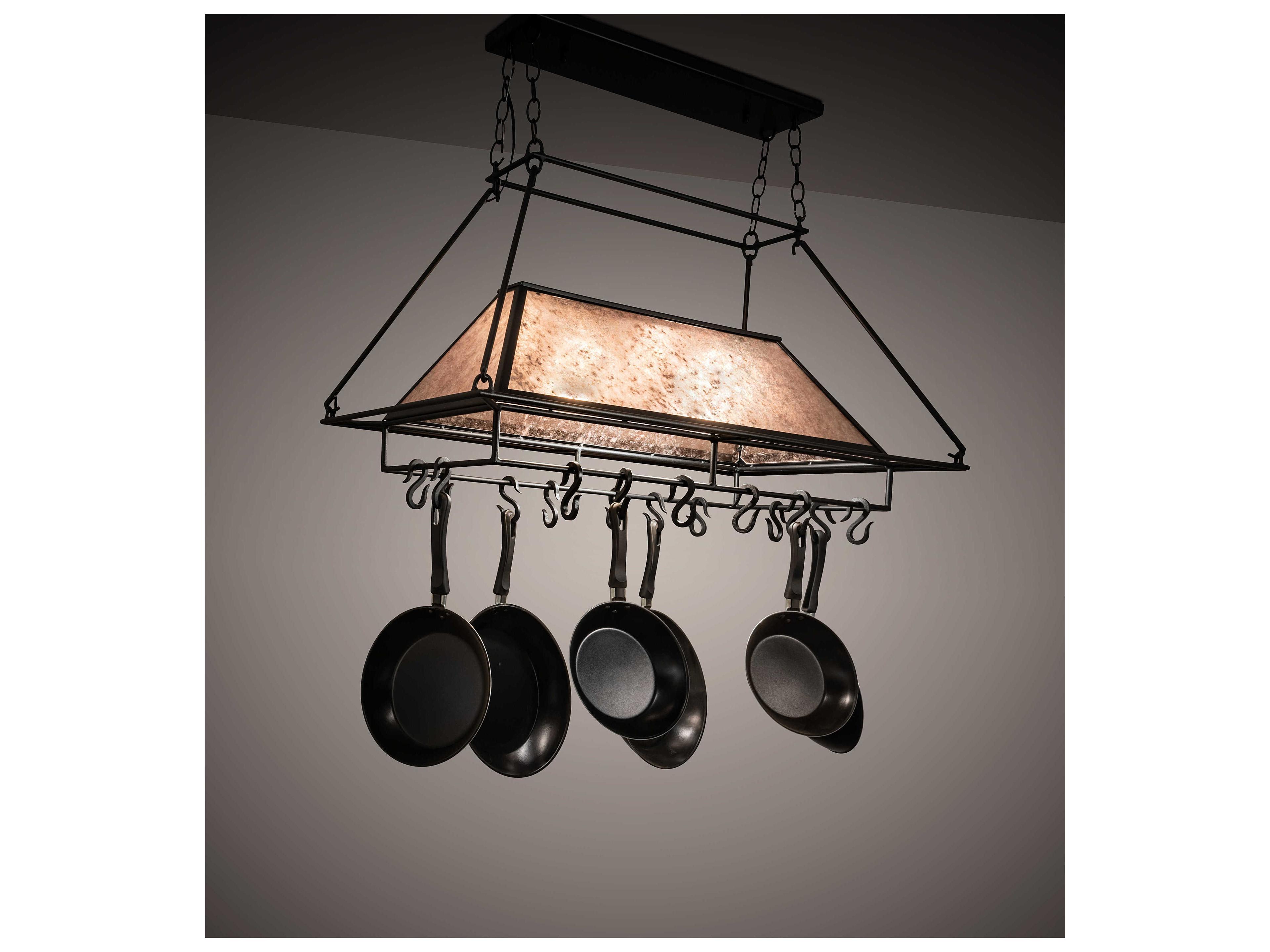 Meyda Mission 2-Light Wrought Iron Black Island Pendant