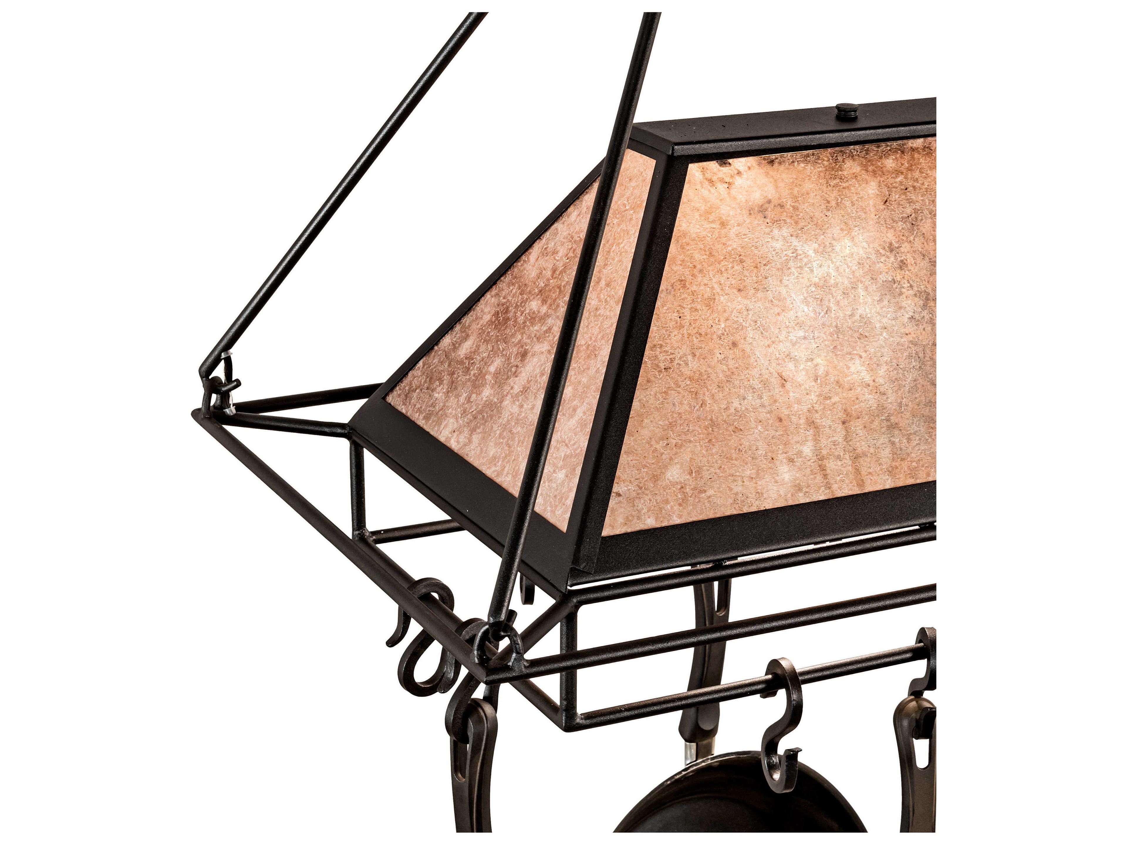 Meyda Mission 2-Light Wrought Iron Black Island Pendant