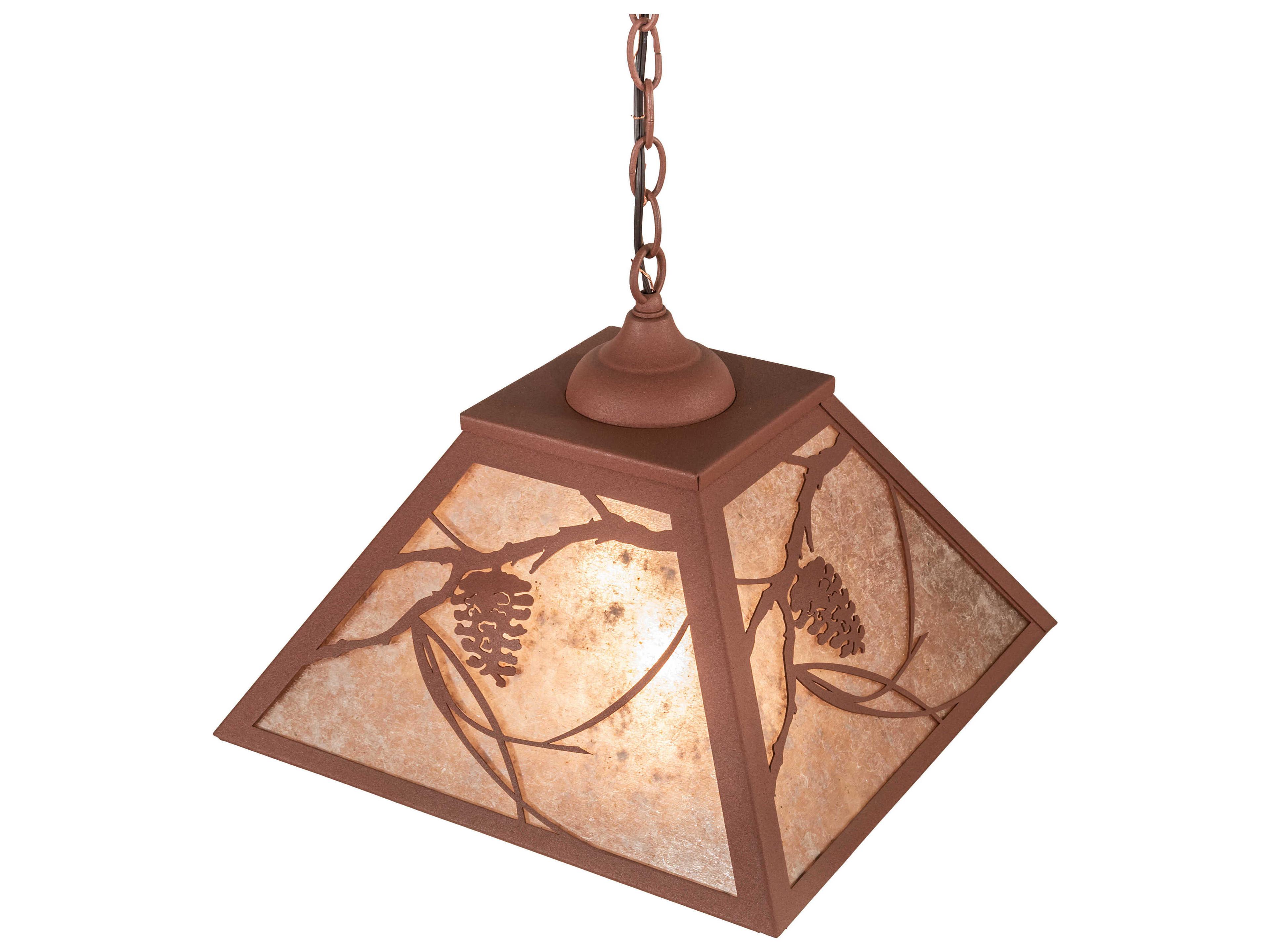 Meyda Whispering Pines 2-Light Rust Brown Pendant