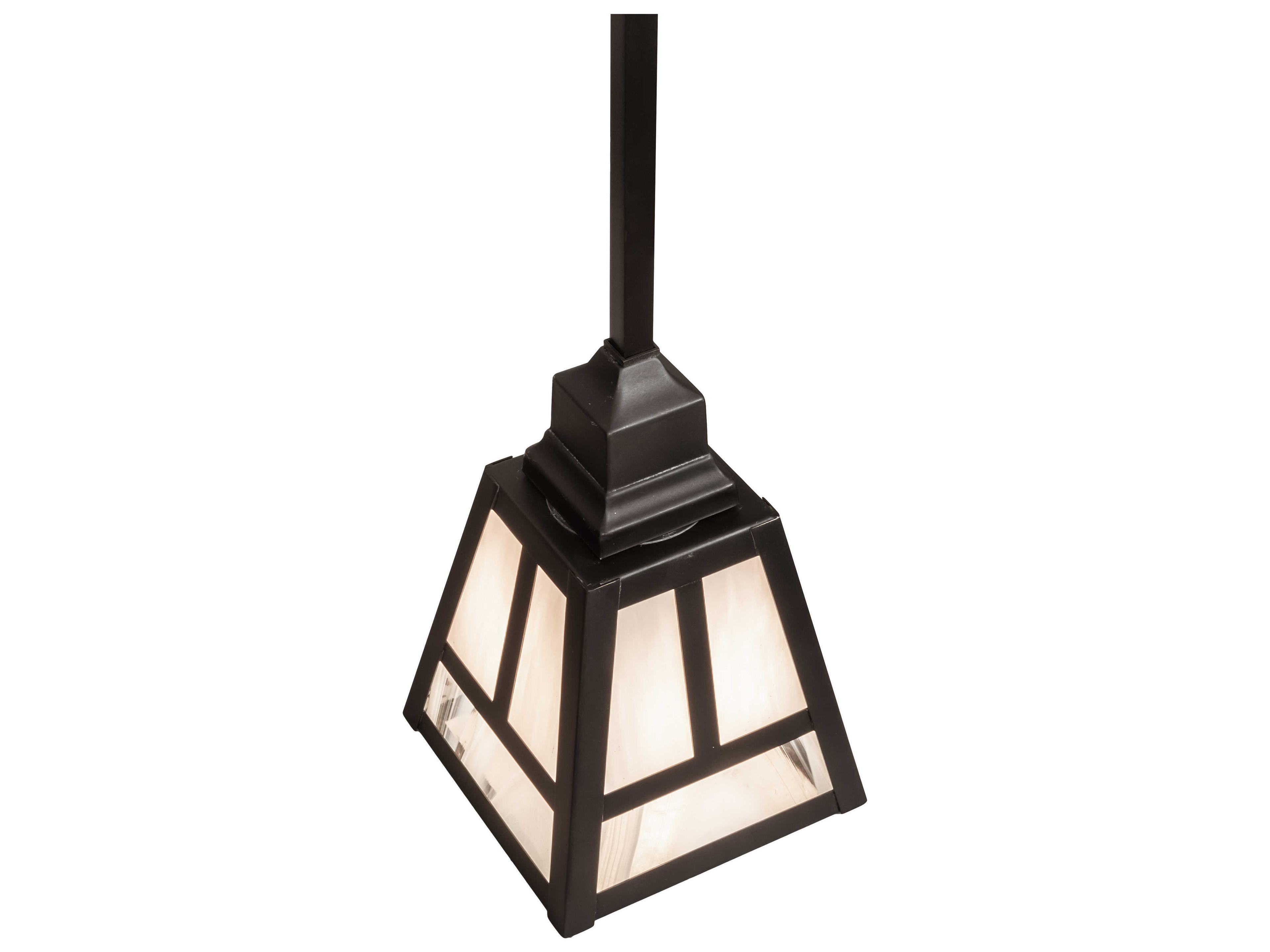 Meyda T-mission 1-Light Craftsman Brown White Glass Mini Pendant