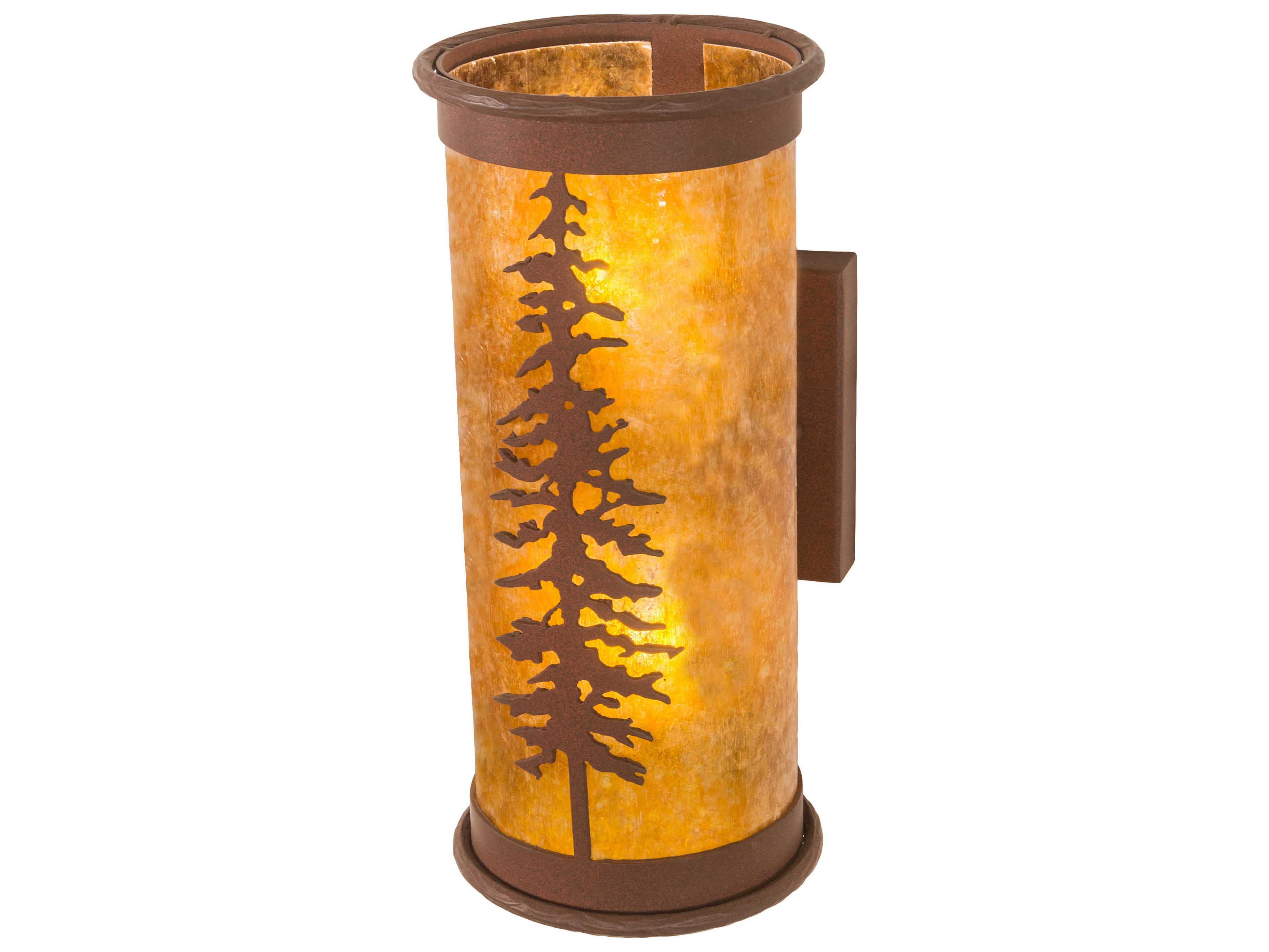 Meyda Pines 2-Light Red Rust Brown Wall Sconce