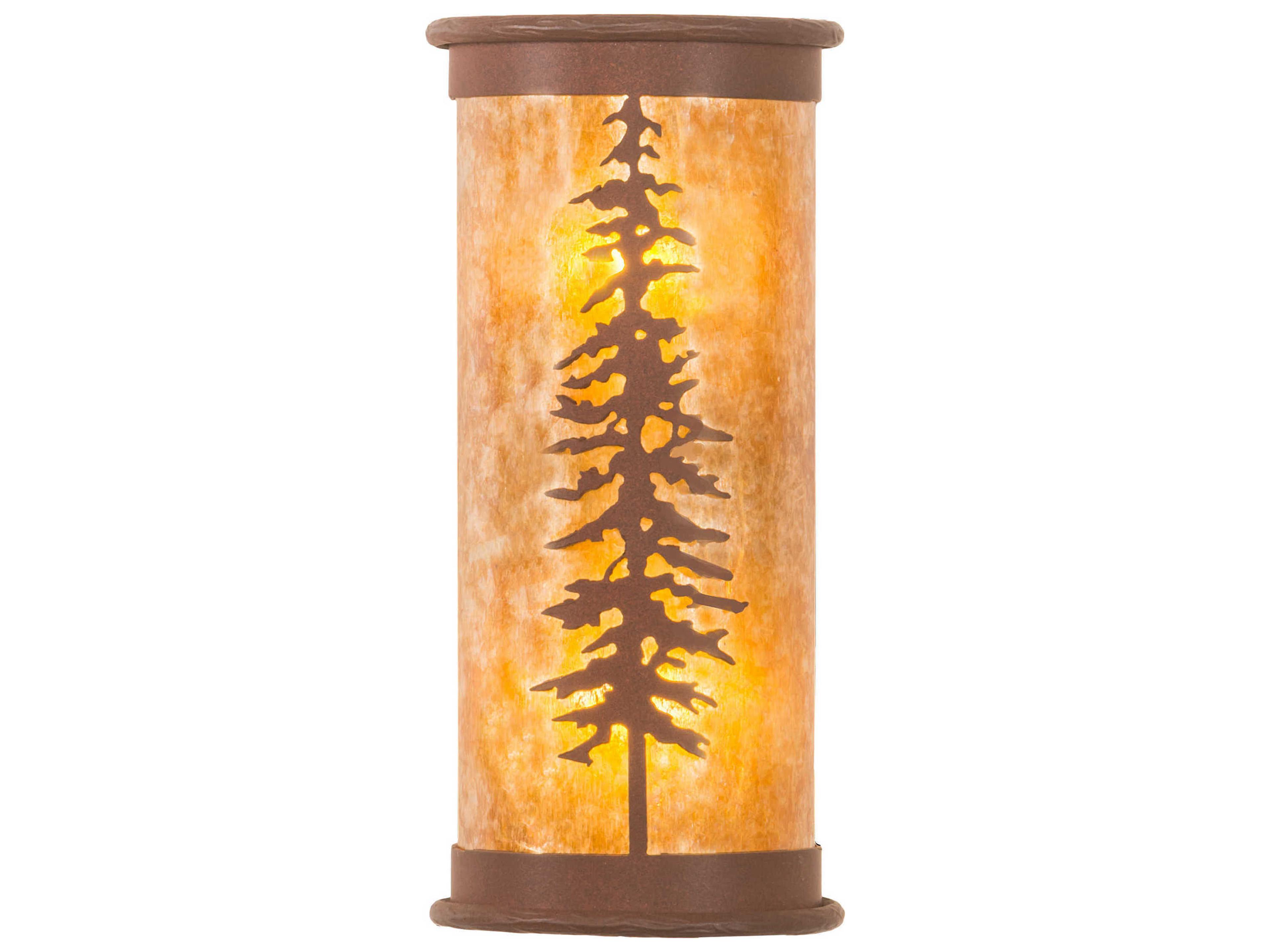 Meyda Pines 2-Light Red Rust Brown Wall Sconce