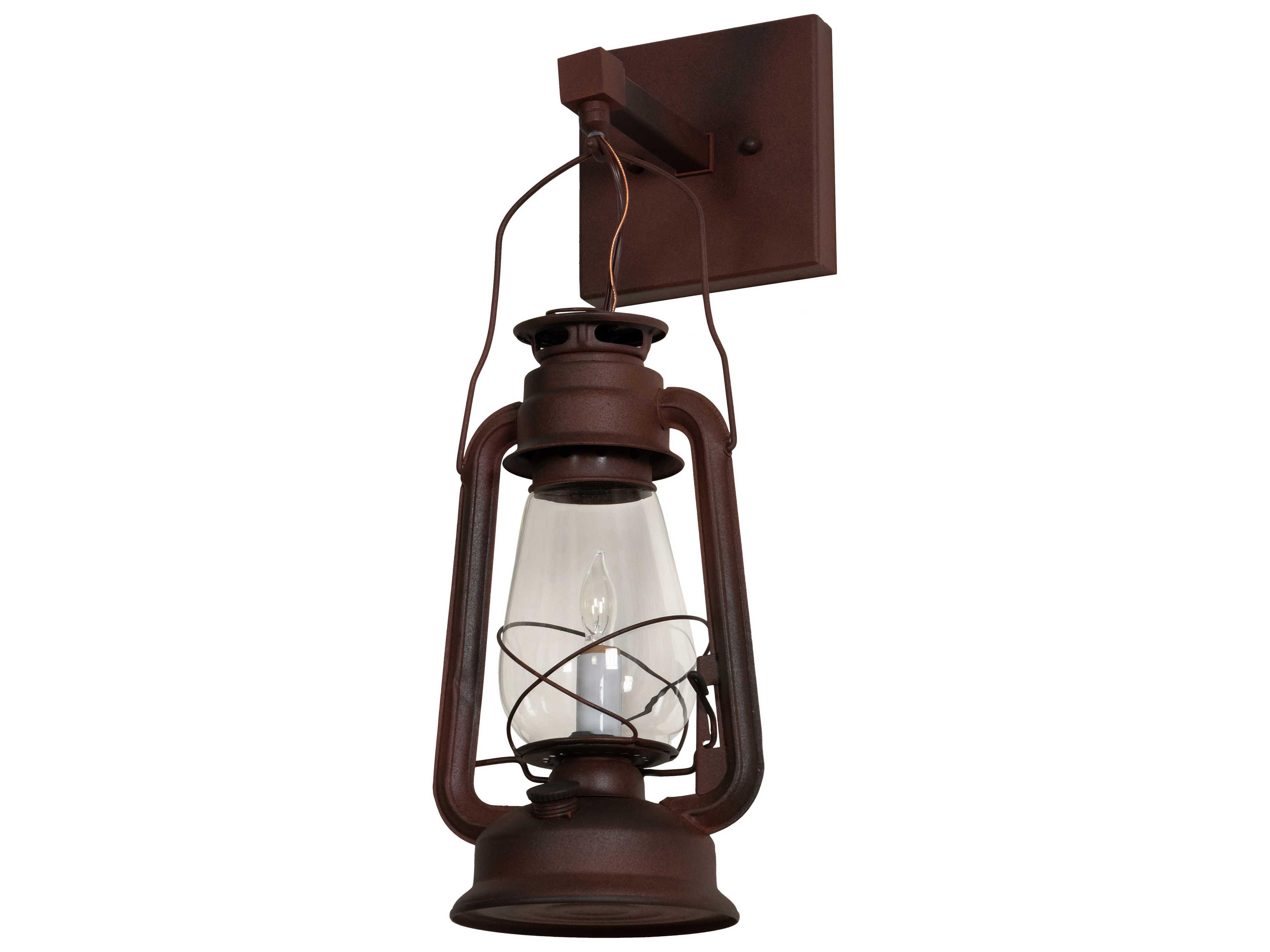 Meyda Miner Lantern 1 - Light Glass Outdoor Wall Light