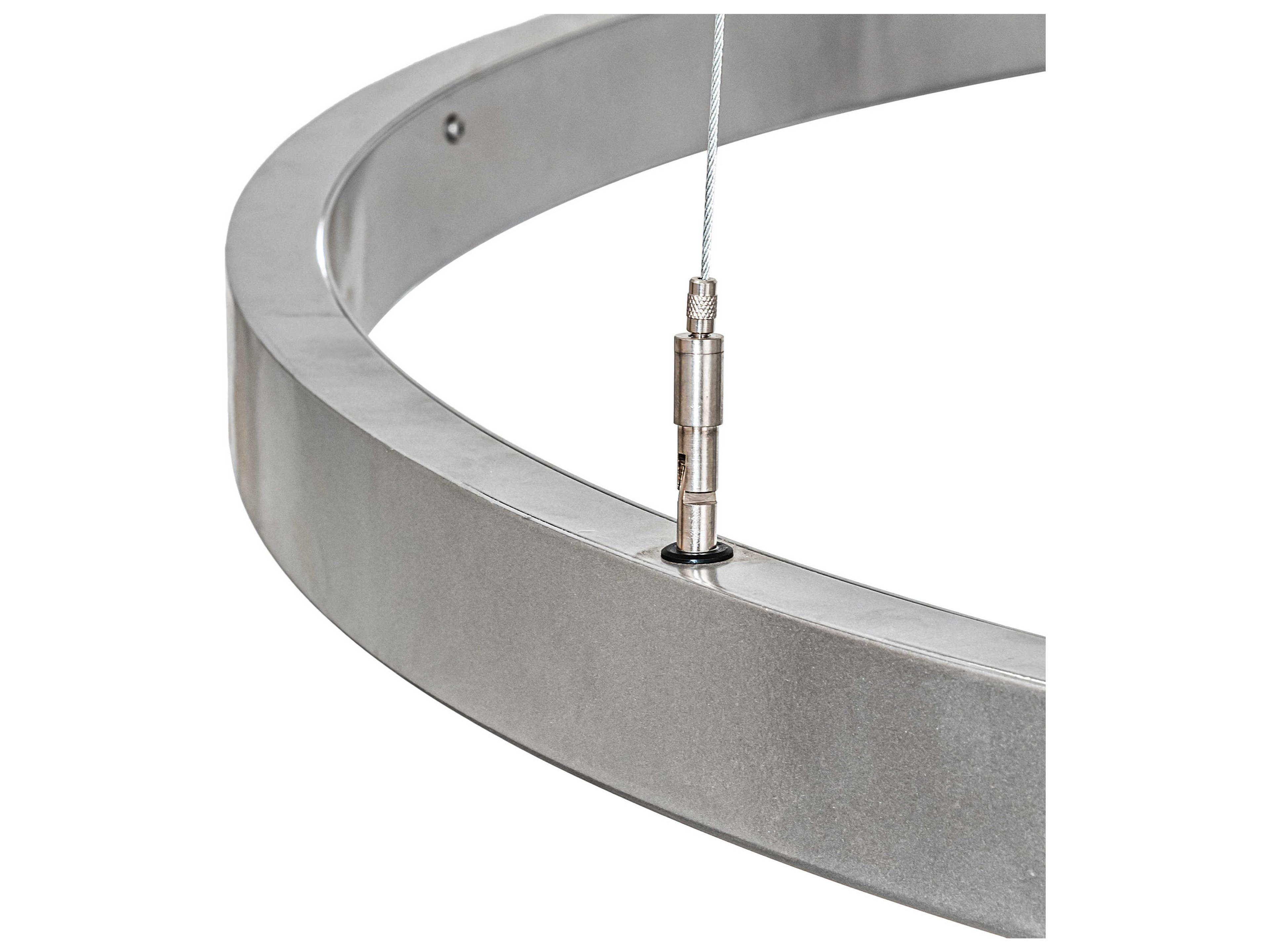 Meyda Anillo Nickel White LED Round Pendant