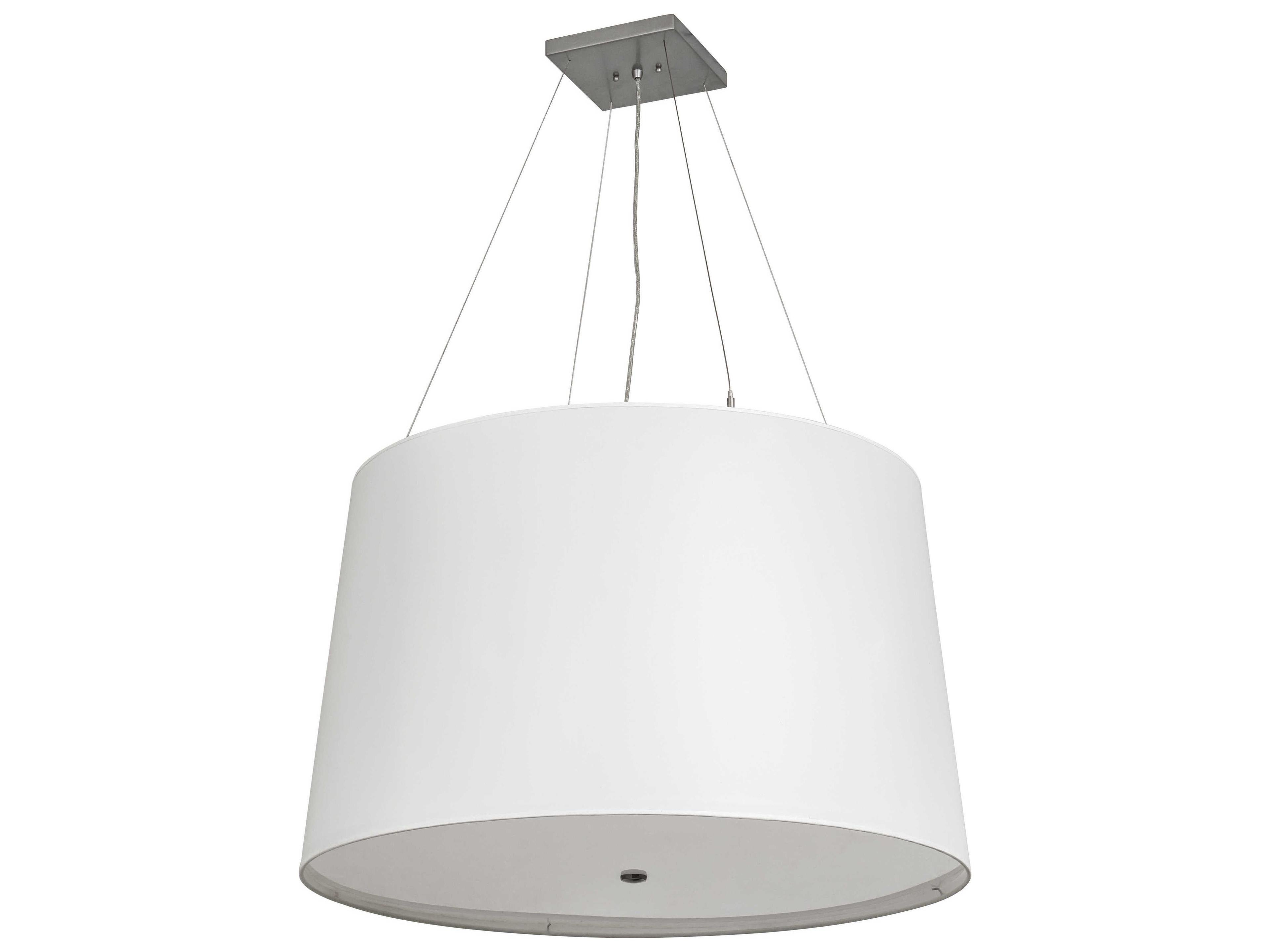 Meyda Cilindro 6-Light Nickel White Drum Pendant
