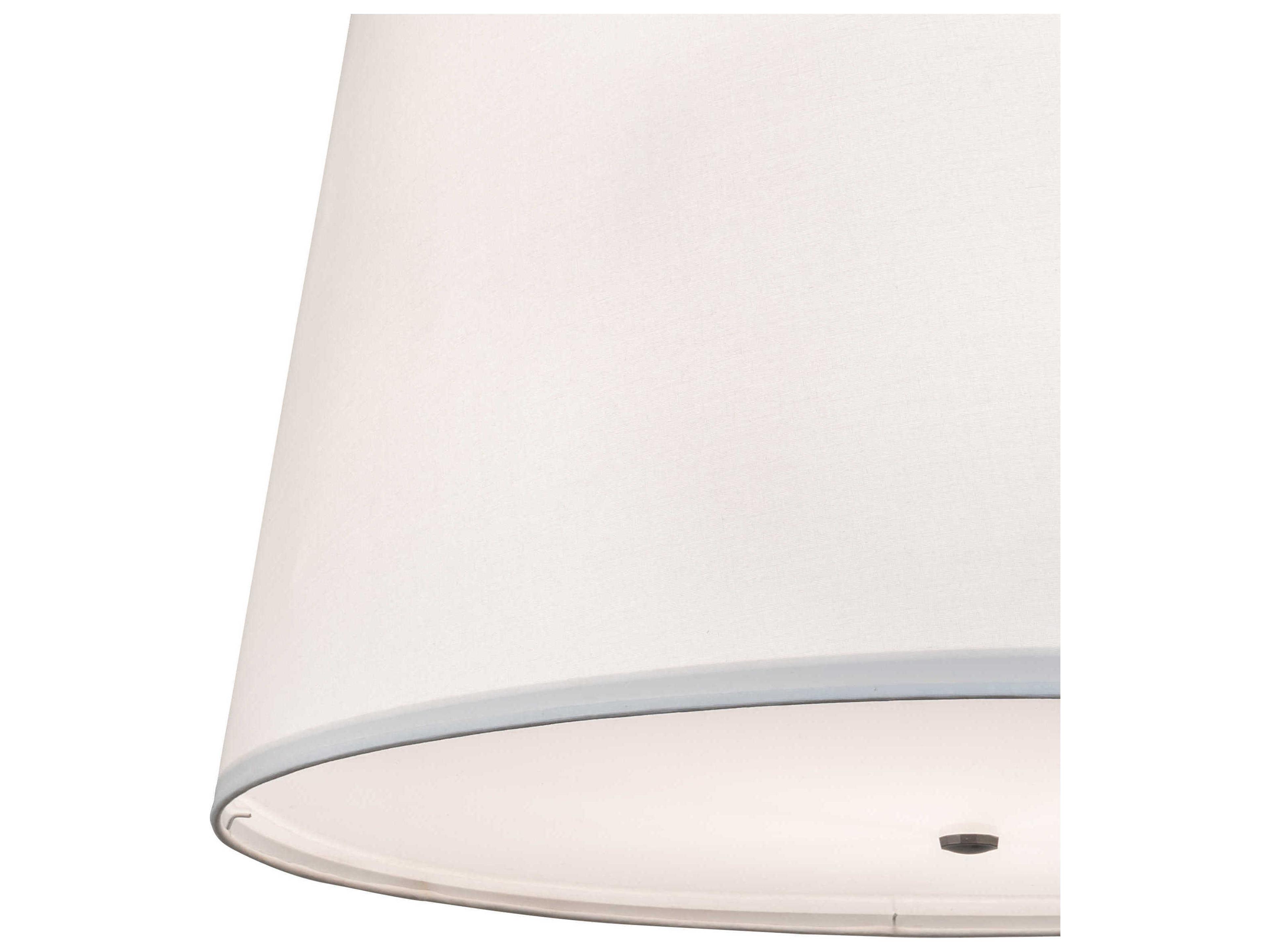 Meyda Cilindro 6-Light Nickel White Drum Pendant