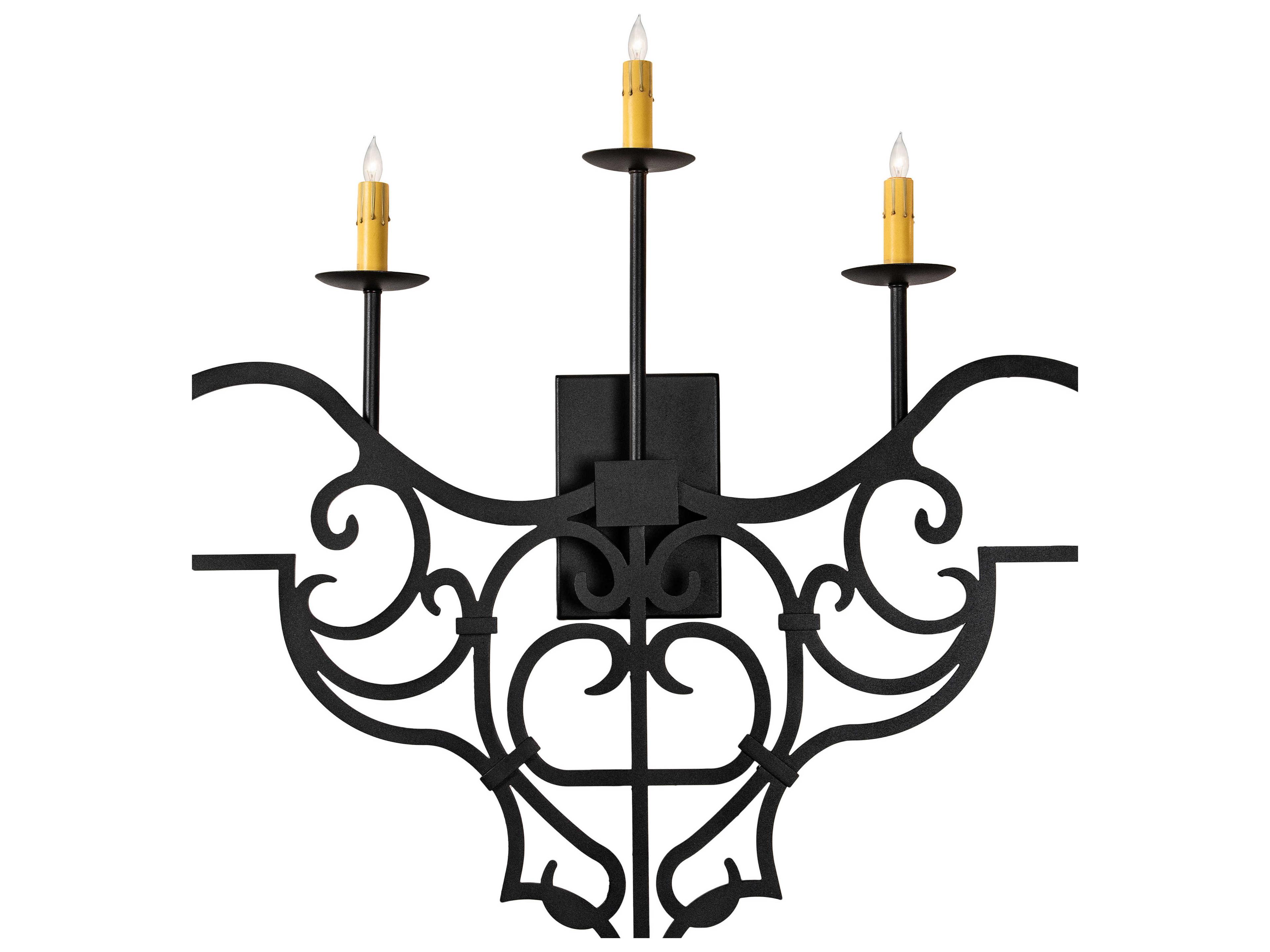 Meyda Fleur De Lys 5-Light Wrought Iron Black LED Wall Sconce