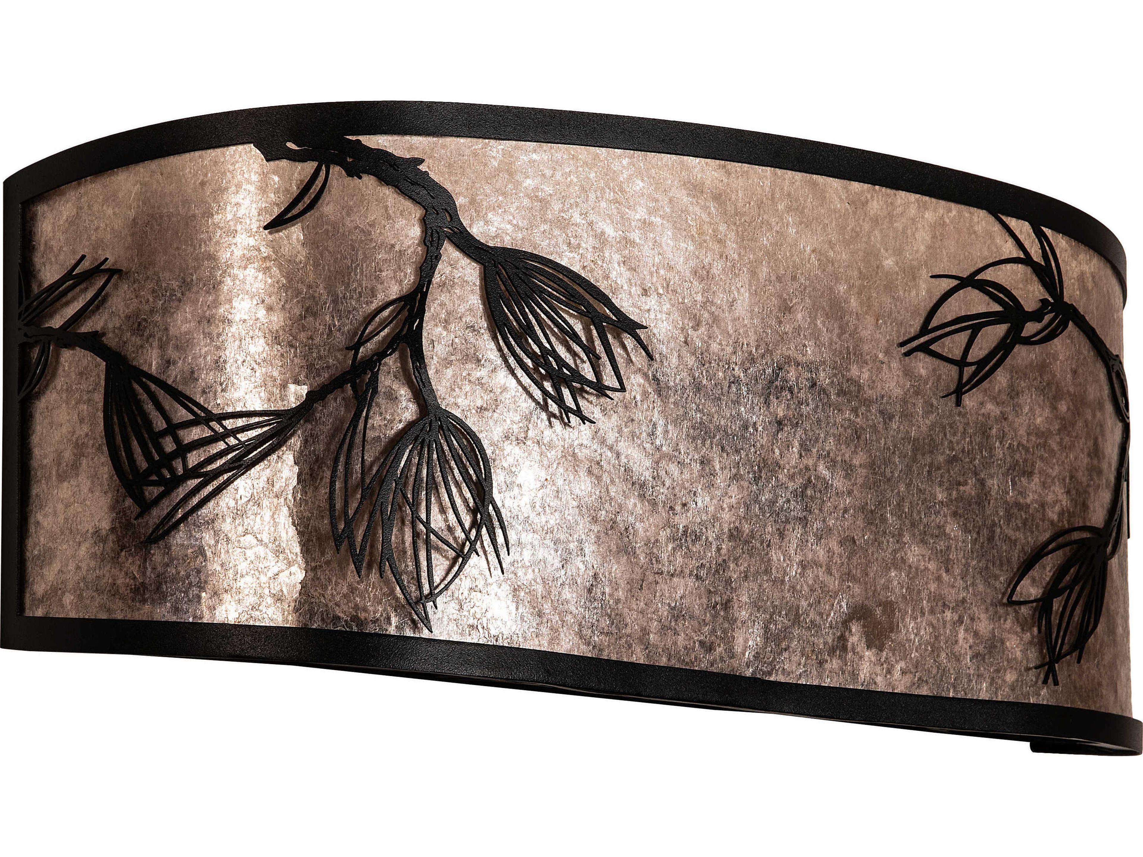 Meyda Lone Pine 4-Light Black Silver Mica Wall Sconce