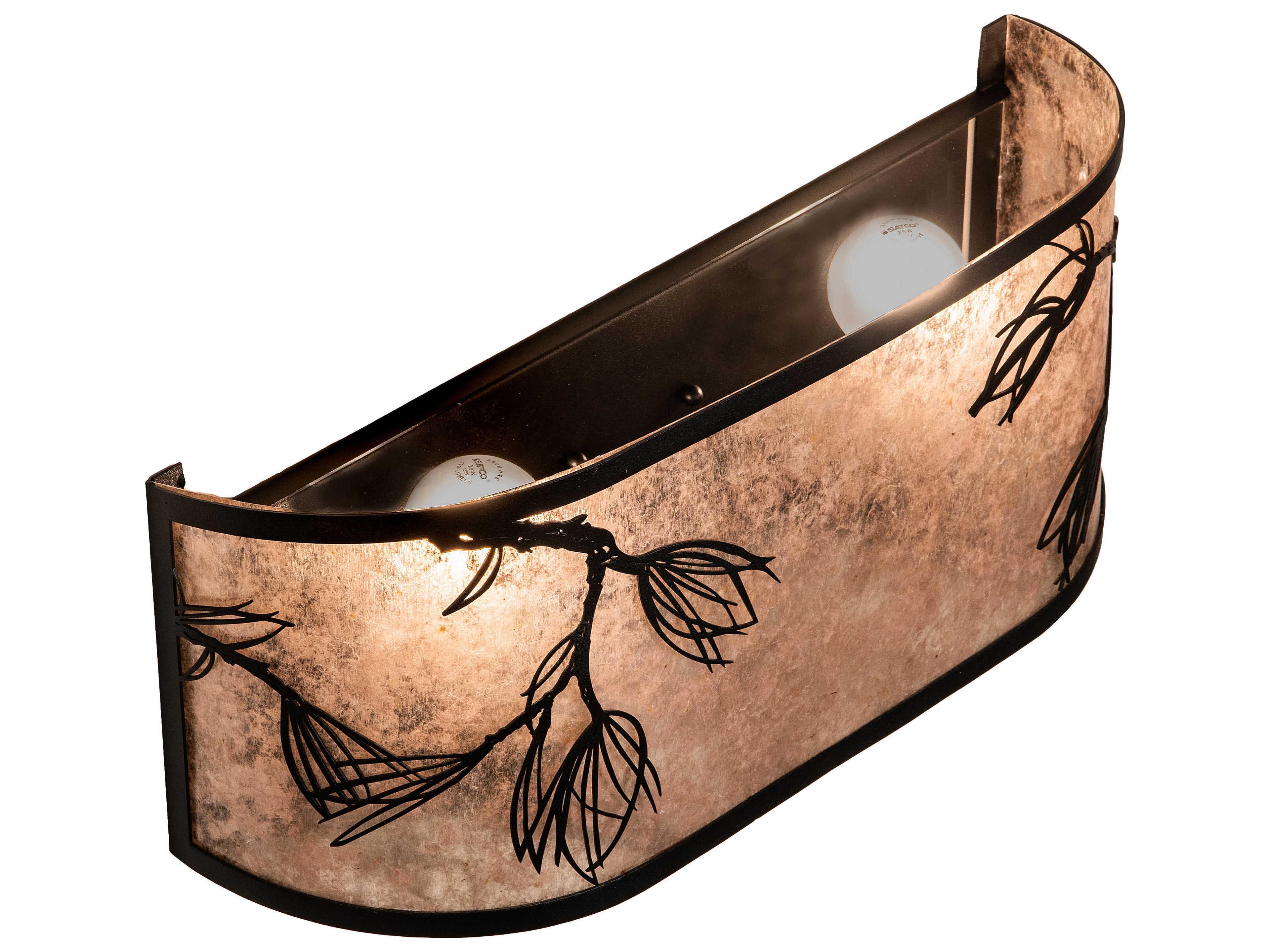 Meyda Lone Pine 4-Light Black Silver Mica Wall Sconce