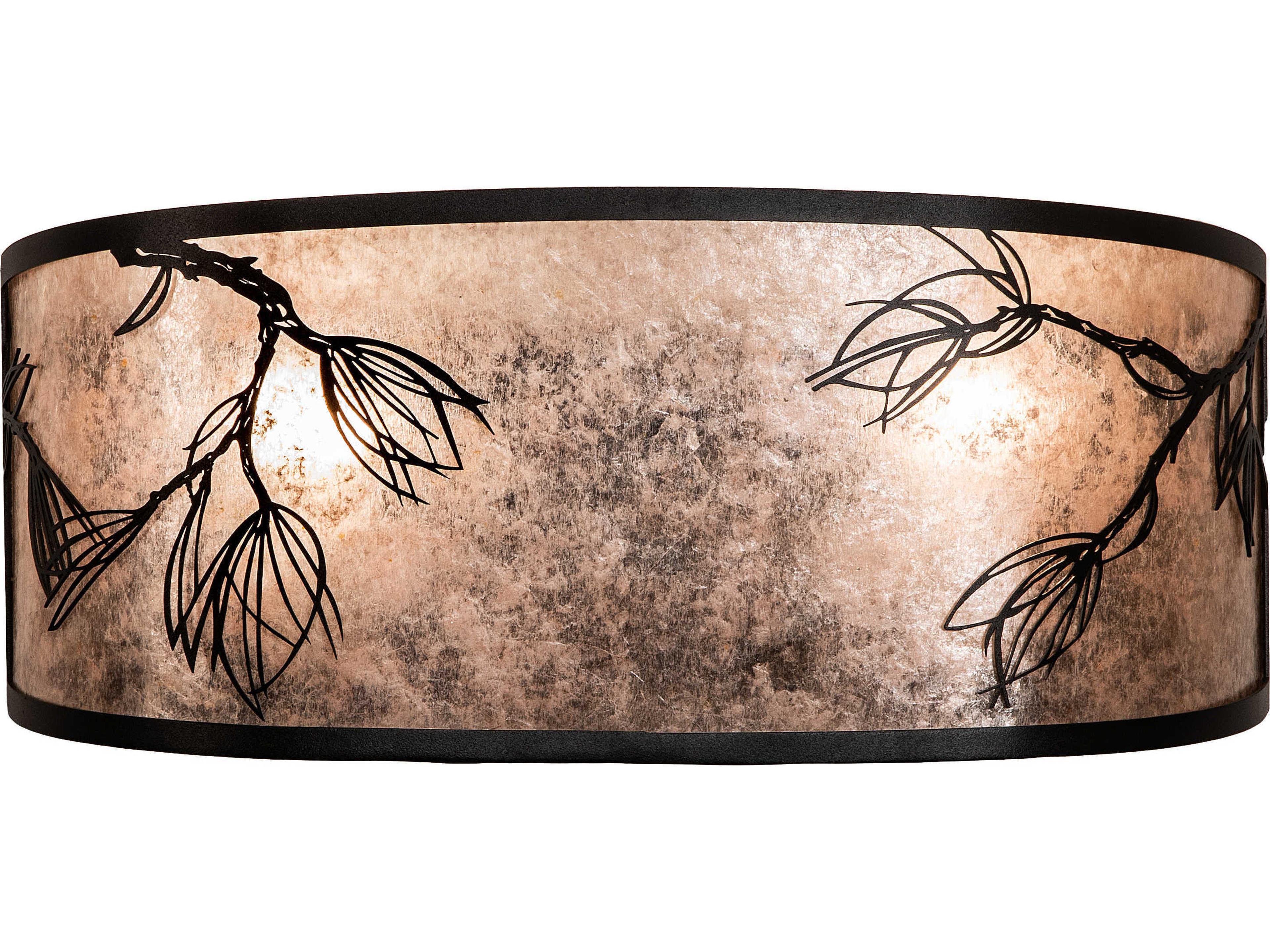 Meyda Lone Pine 4-Light Black Silver Mica Wall Sconce