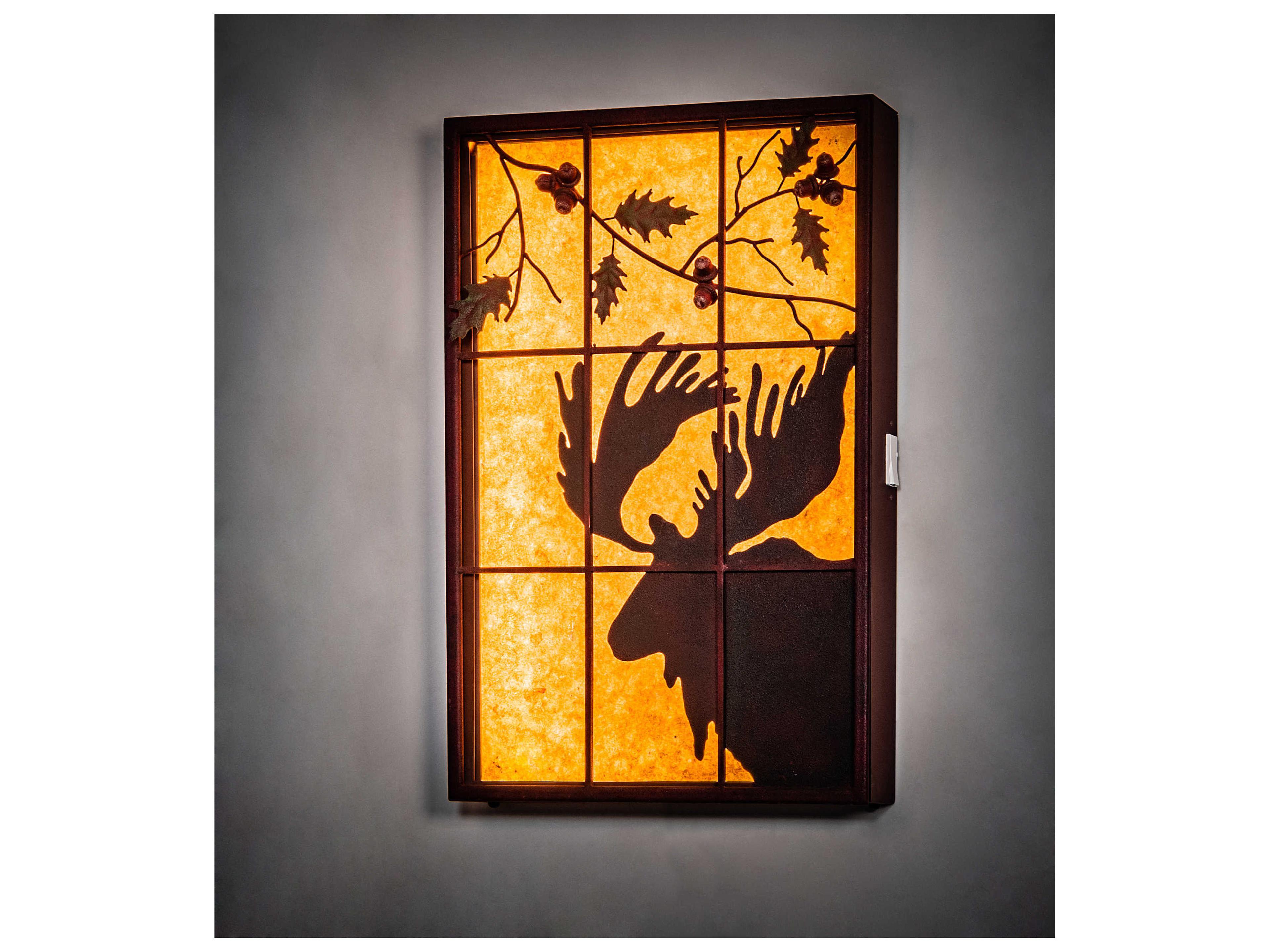 Meyda Moose LED Rustic Lodge Backlit Window