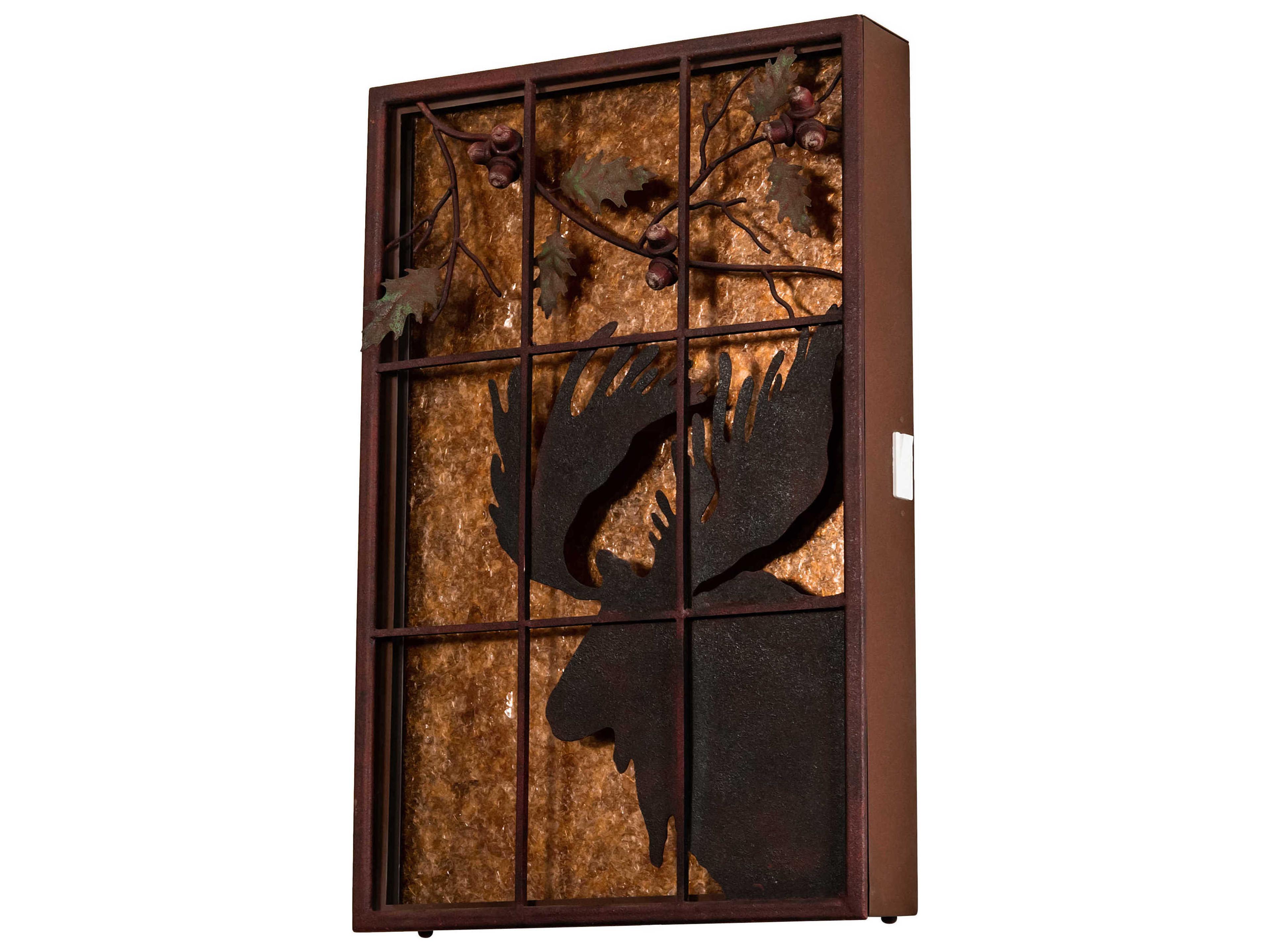 Meyda Moose LED Rustic Lodge Backlit Window