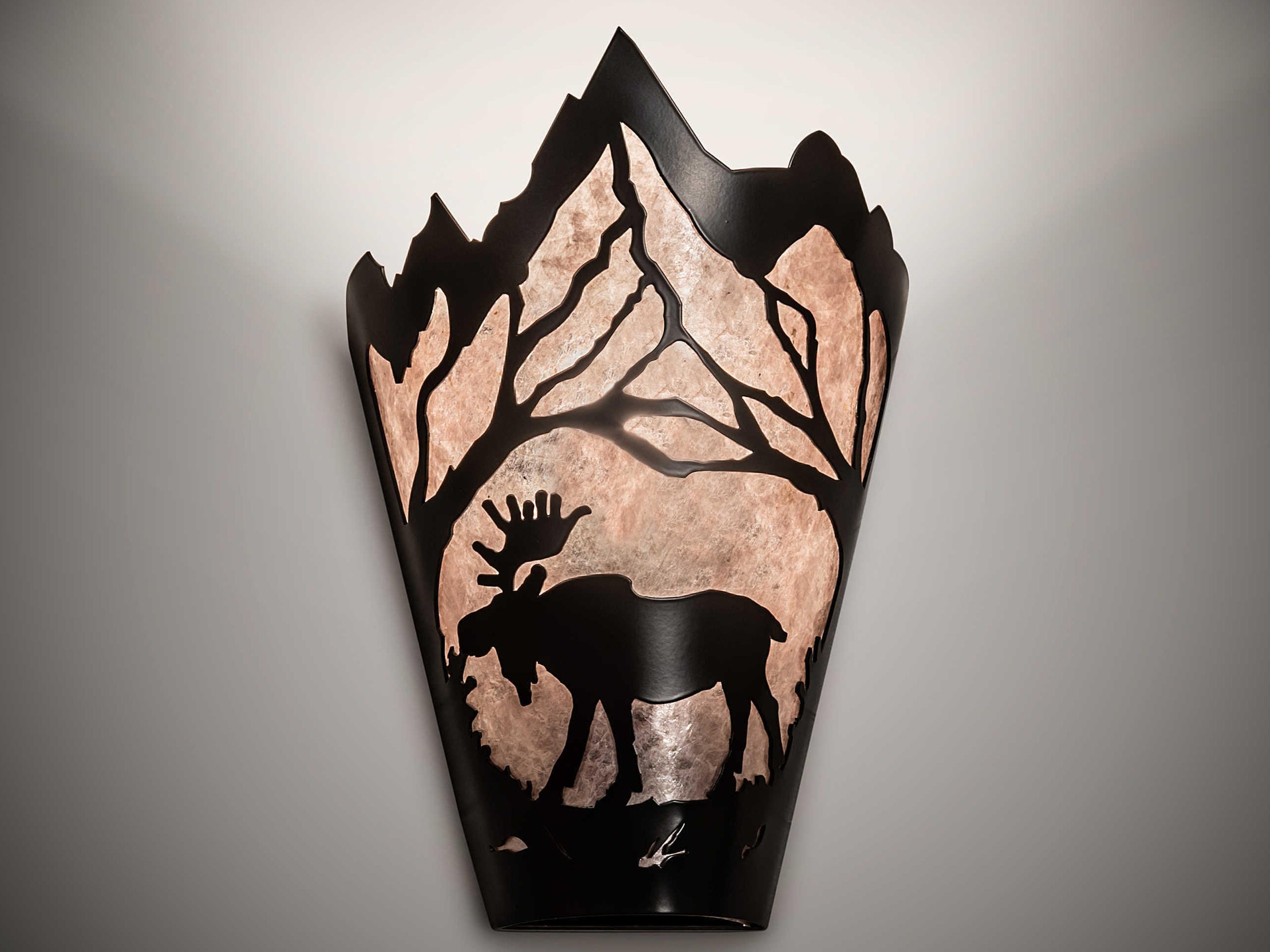 Meyda Moose At Dawn 1-Light Timeless Bronze Silver Wall Sconce