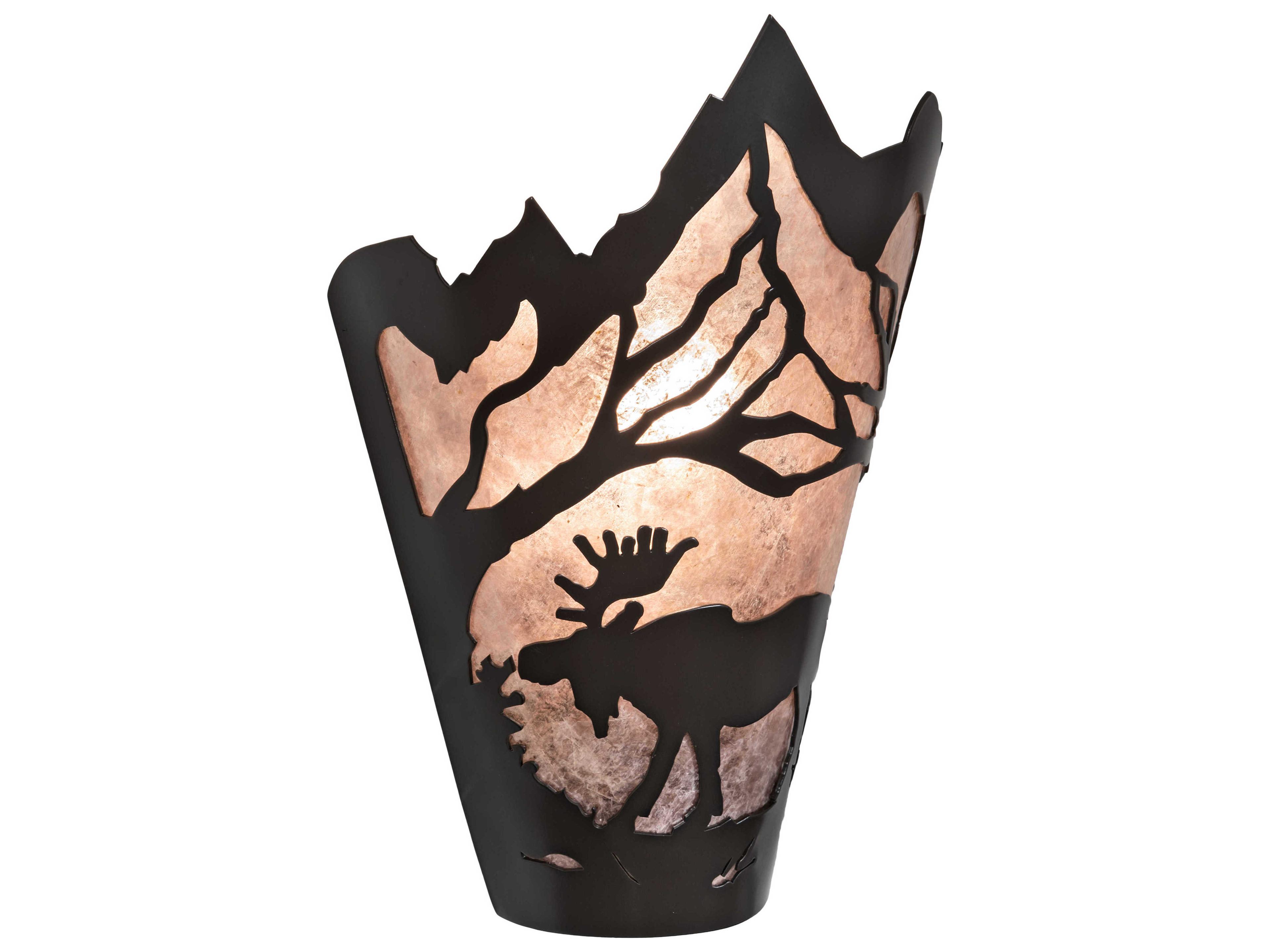 Meyda Moose At Dawn 1-Light Timeless Bronze Silver Wall Sconce