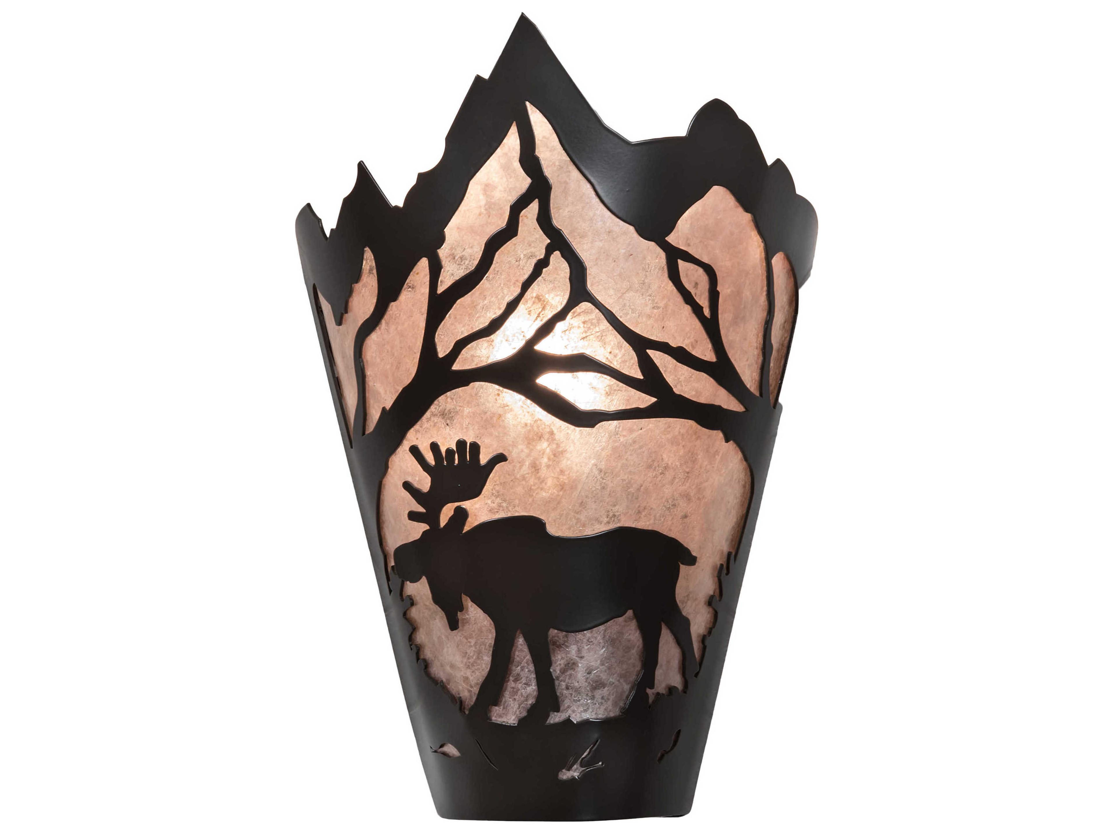 Meyda Moose At Dawn 1-Light Timeless Bronze Silver Wall Sconce