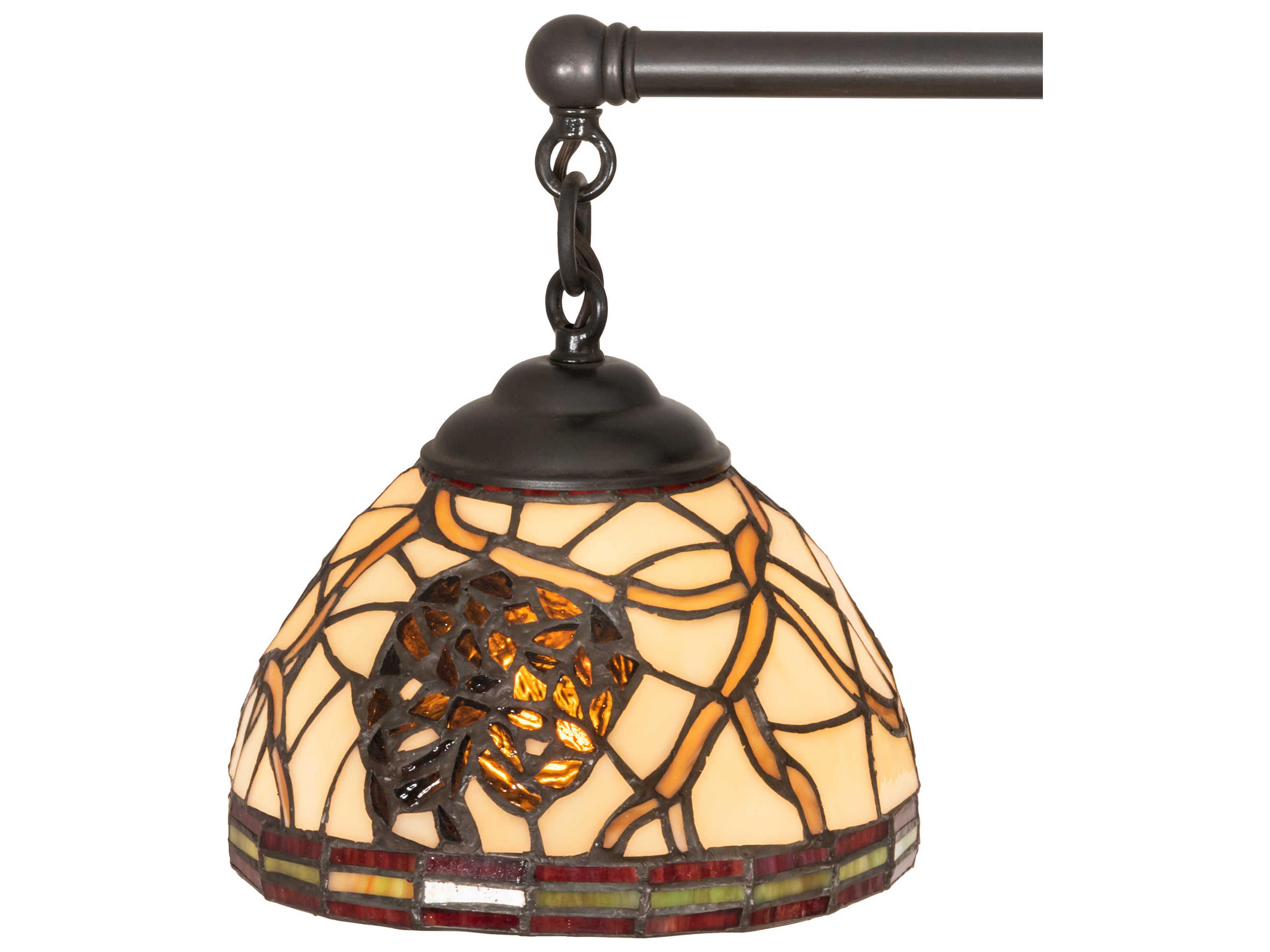 Meyda Pinecone 5-Light Craftsman Brown Green Glass Tiffany Bowl Chandelier